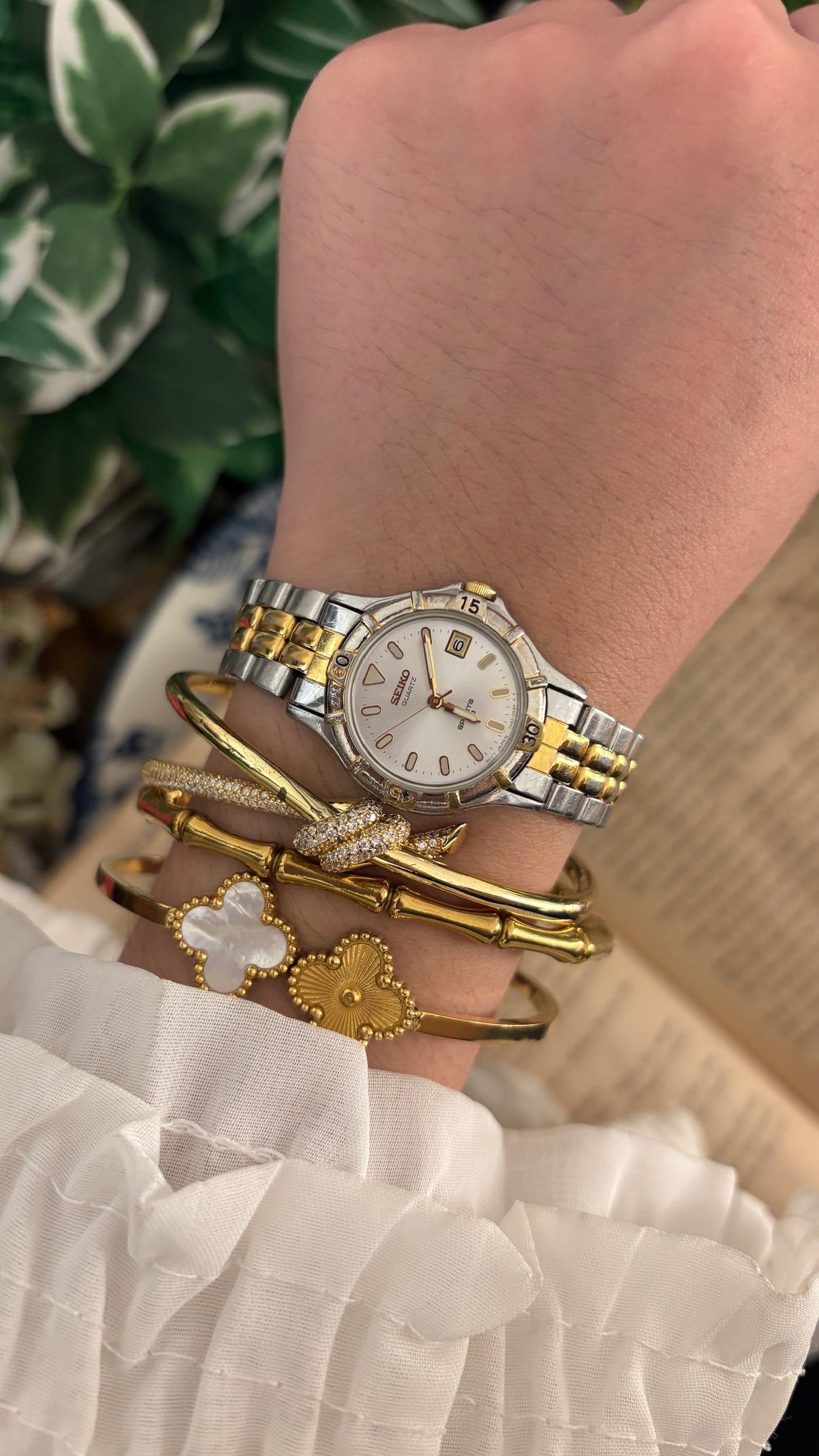 Rare Vintage Seiko Sports Watch in Two-Tone Quartz