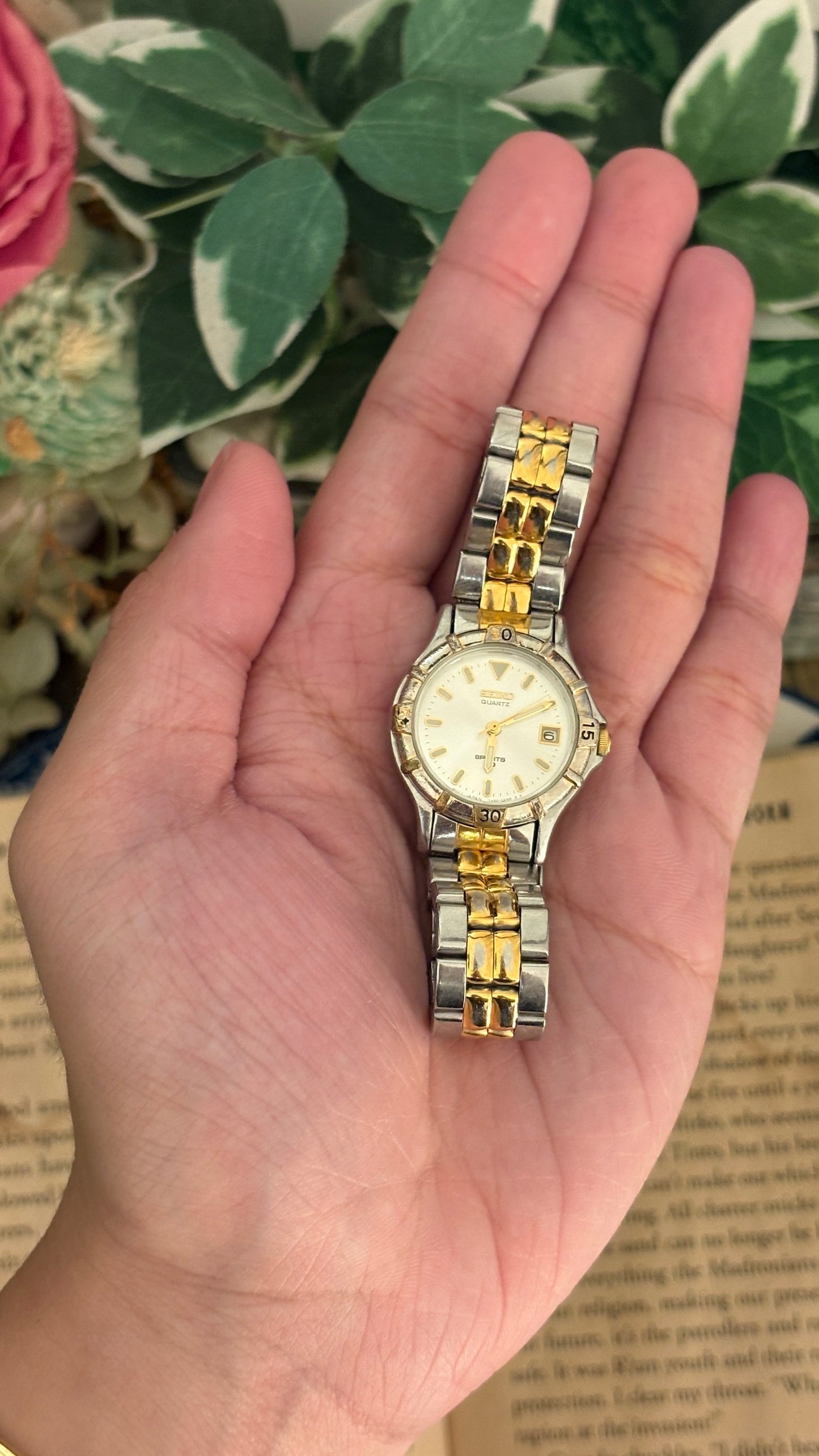 Rare Vintage Seiko Sports Watch in Two-Tone Quartz