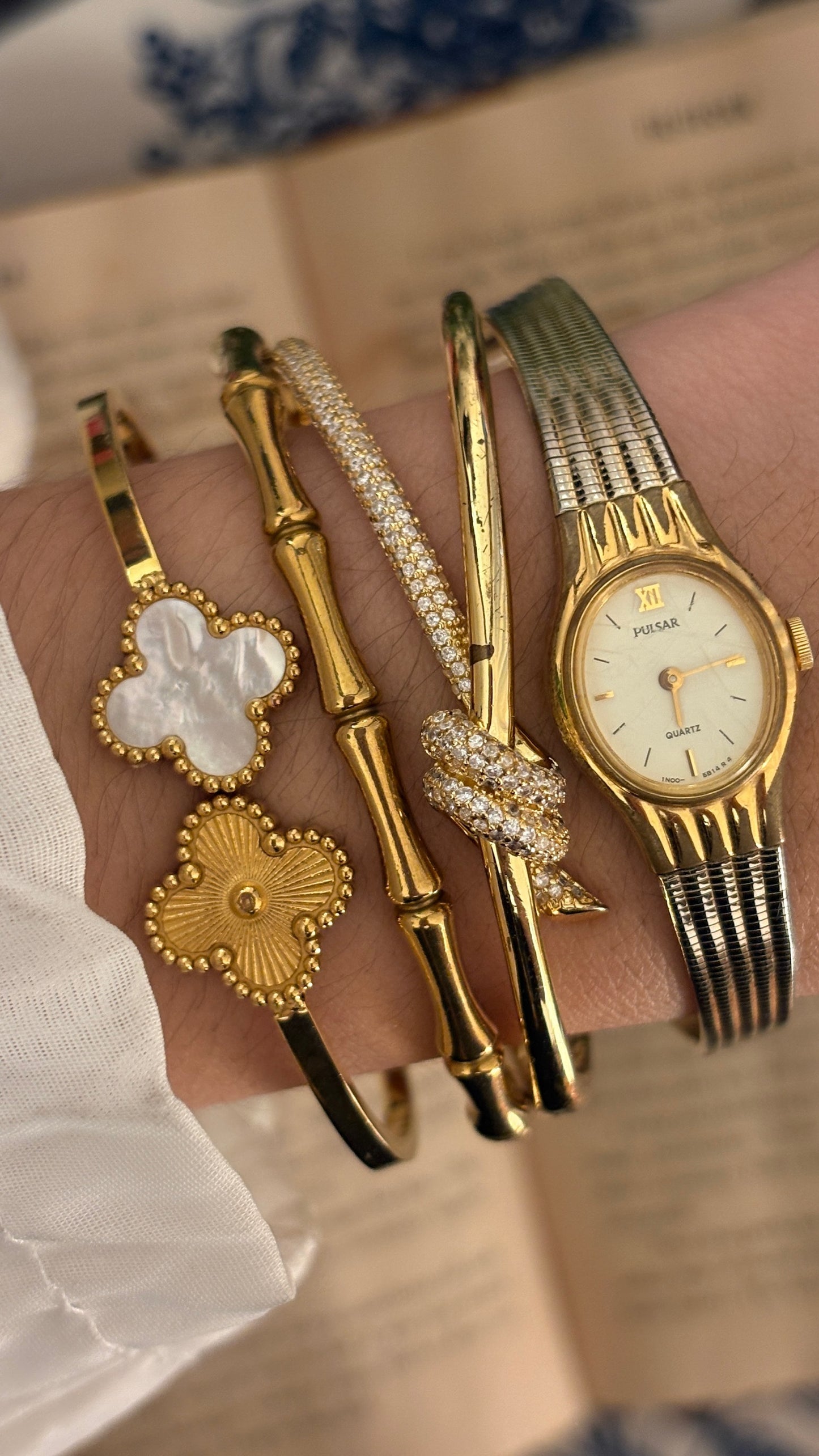 Dainty Vintage Pulsar by Seiko Dress Watch in Gold Tone Quartz