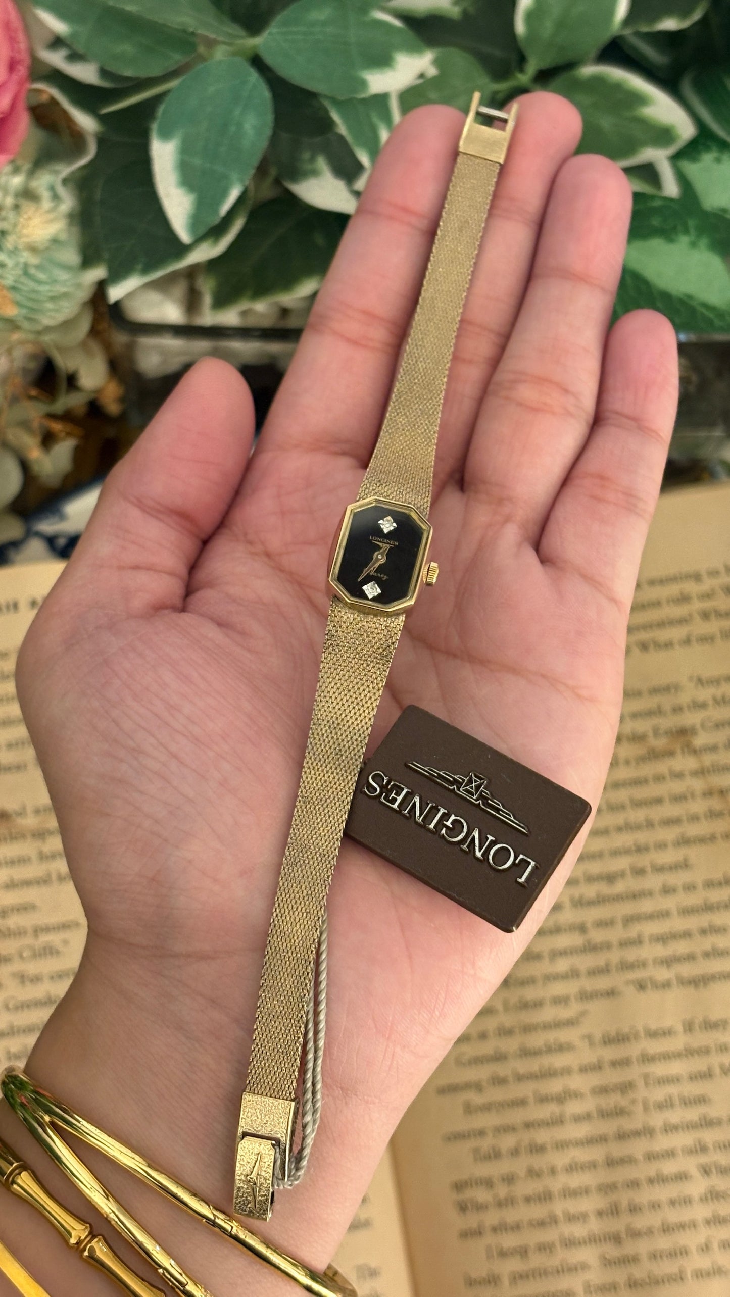 Extremely Rare Vintage Longines Swiss Diamond Accents Dress Watch in Gold Tone with Tag (Brand New Old Stock)