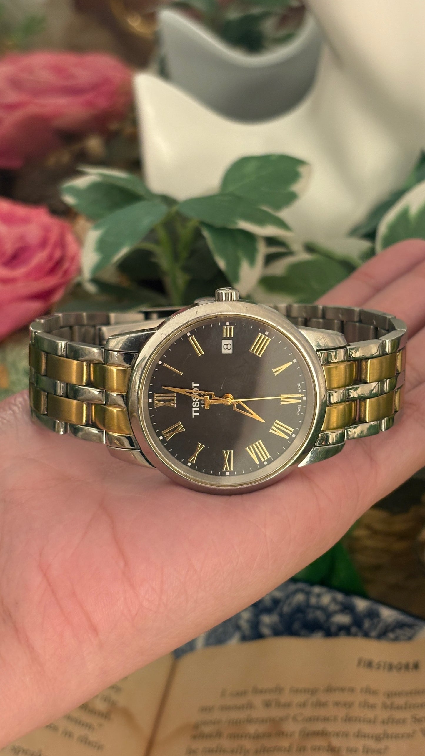 Rare Vintage Tissot 1853 Swiss Mens Date Window Classic Watch in Two-Tone Quartz