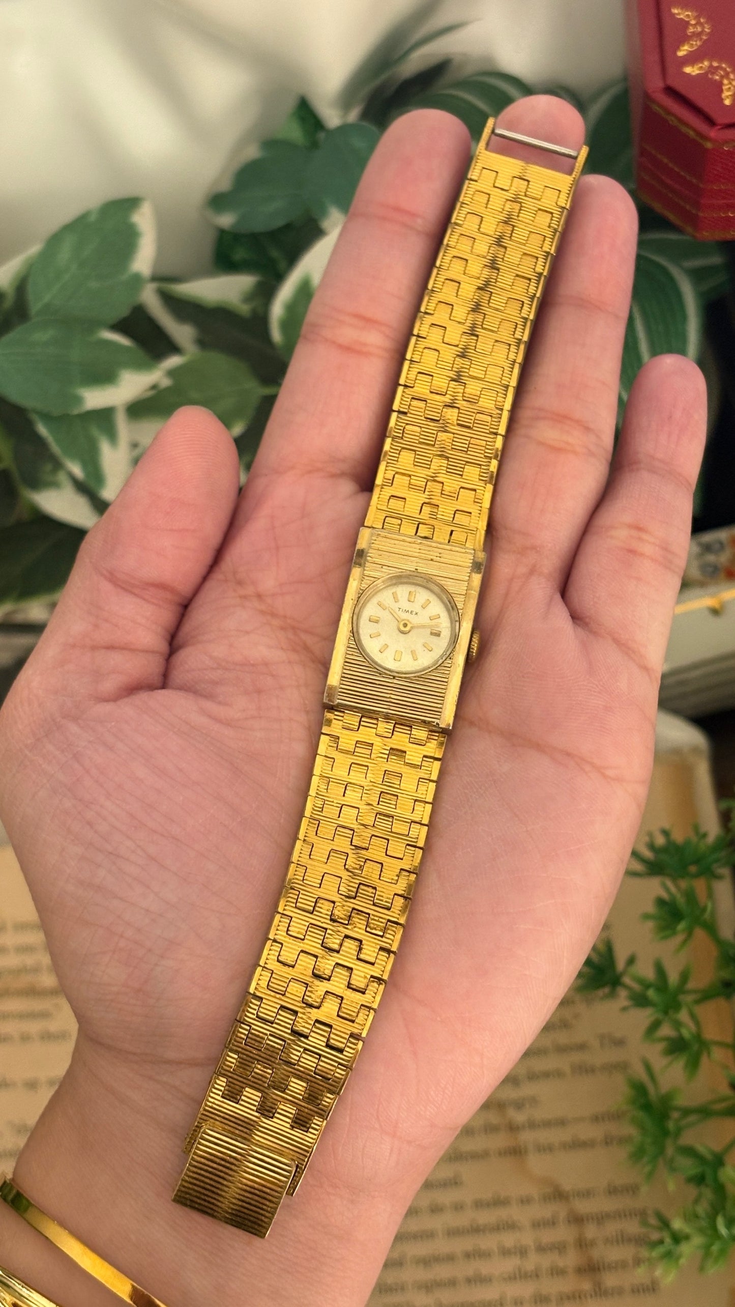 Rare Vintage Timex Unibracelet Watch in Gold Tone Manual Wind