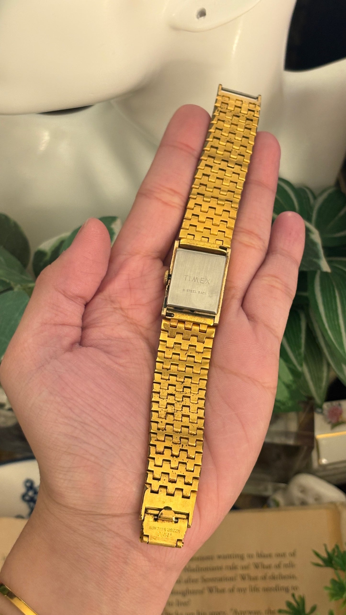 Rare Vintage Timex Unibracelet Watch in Gold Tone Manual Wind