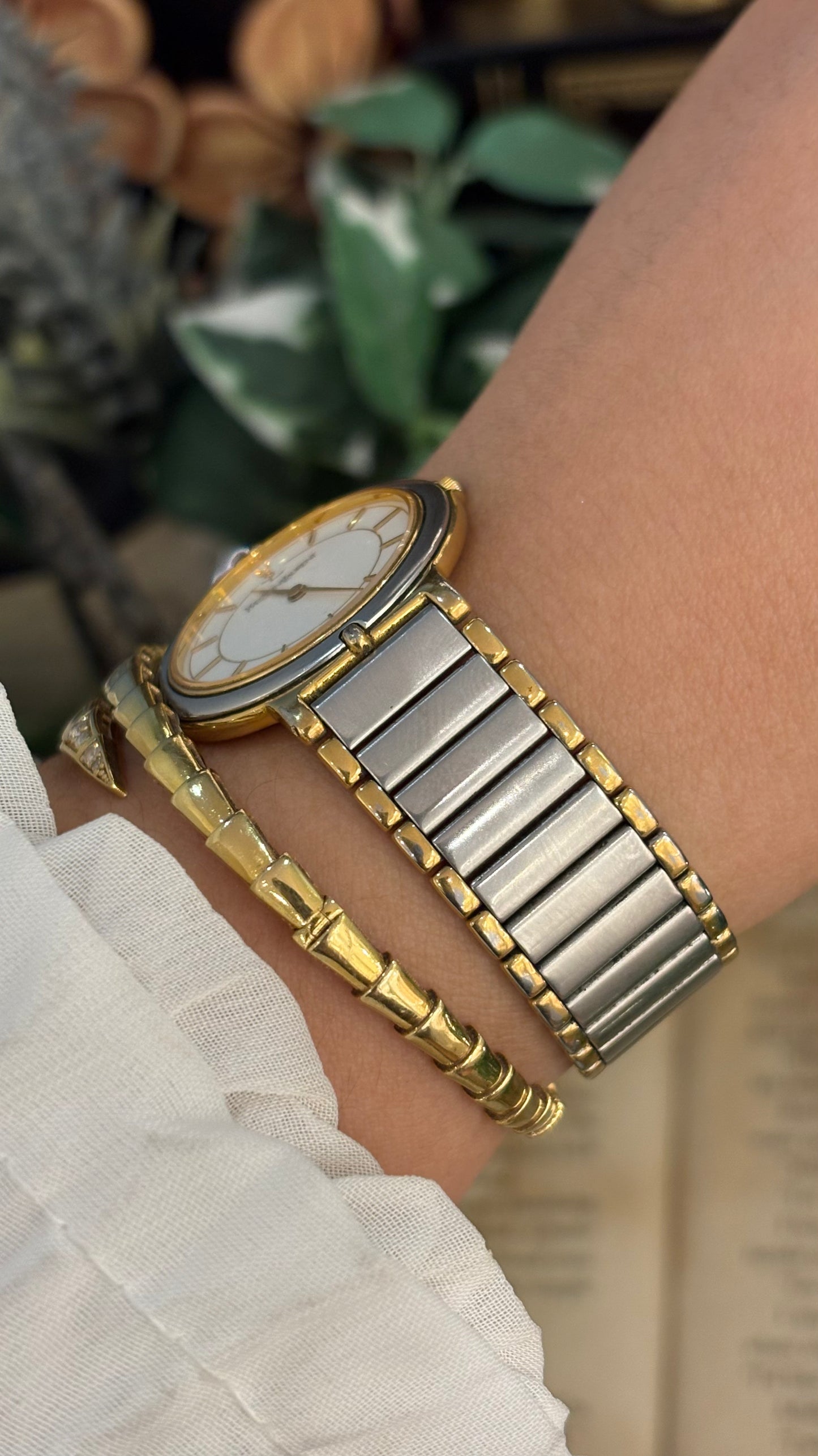 Rare Vintage YSL Swiss Classic Minimalist Watch in Two-Tone Quartz