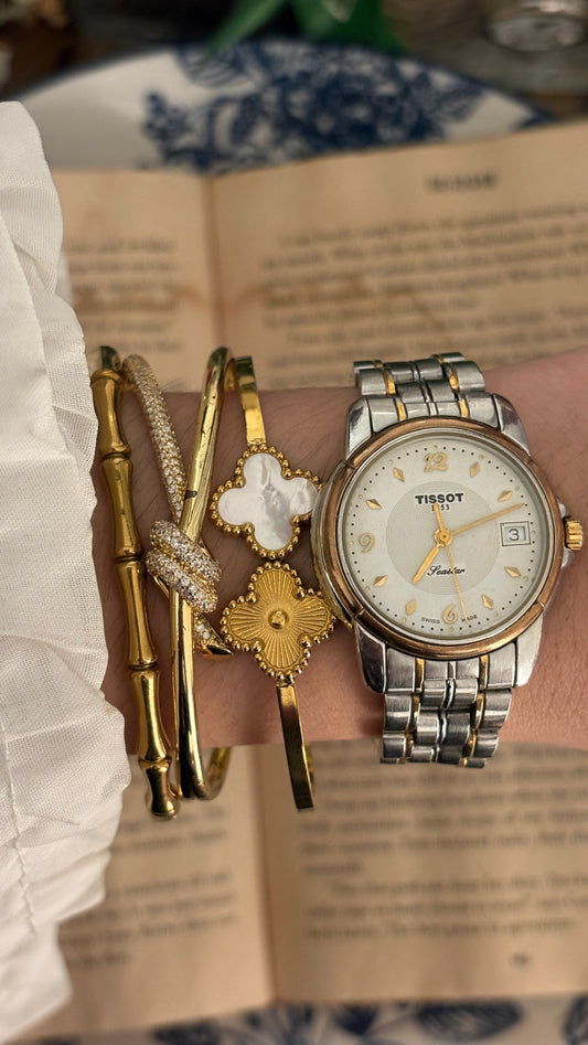 Rare Vintage Tissot 1853 Seastar with Date Window Watch in Two-Tone Quartz