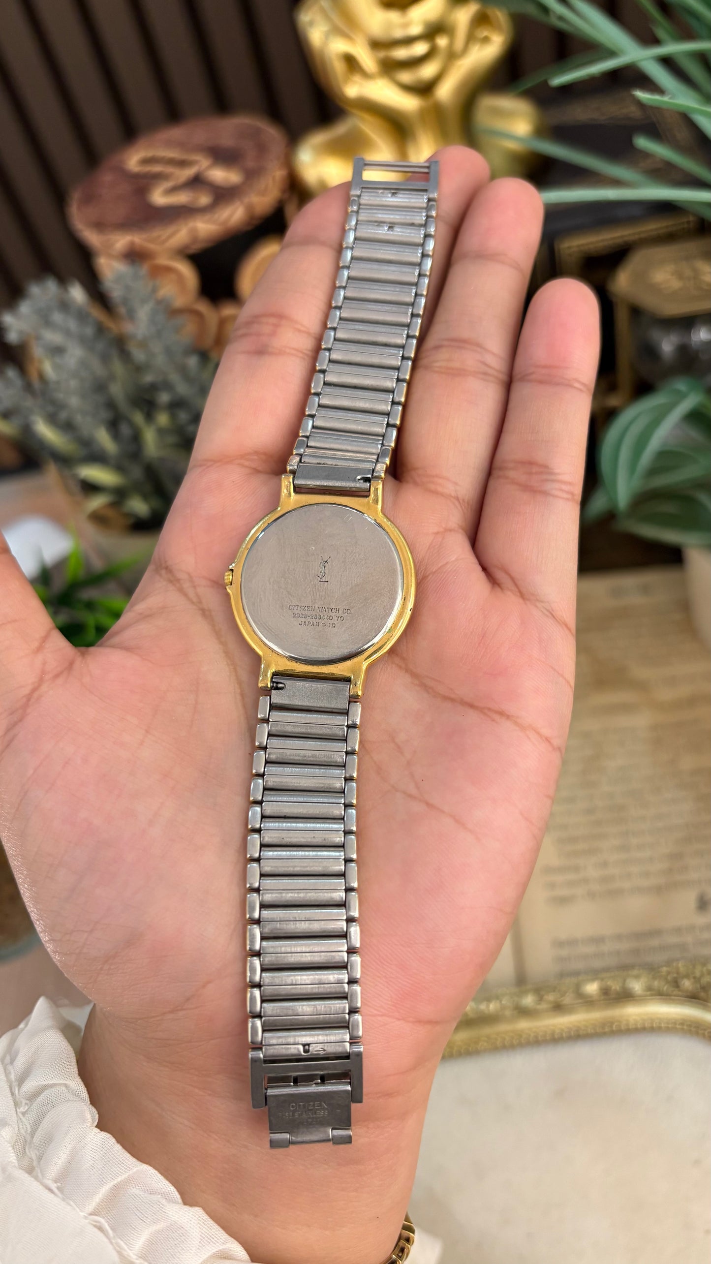 Rare Vintage YSL Swiss Classic Minimalist Watch in Two-Tone Quartz