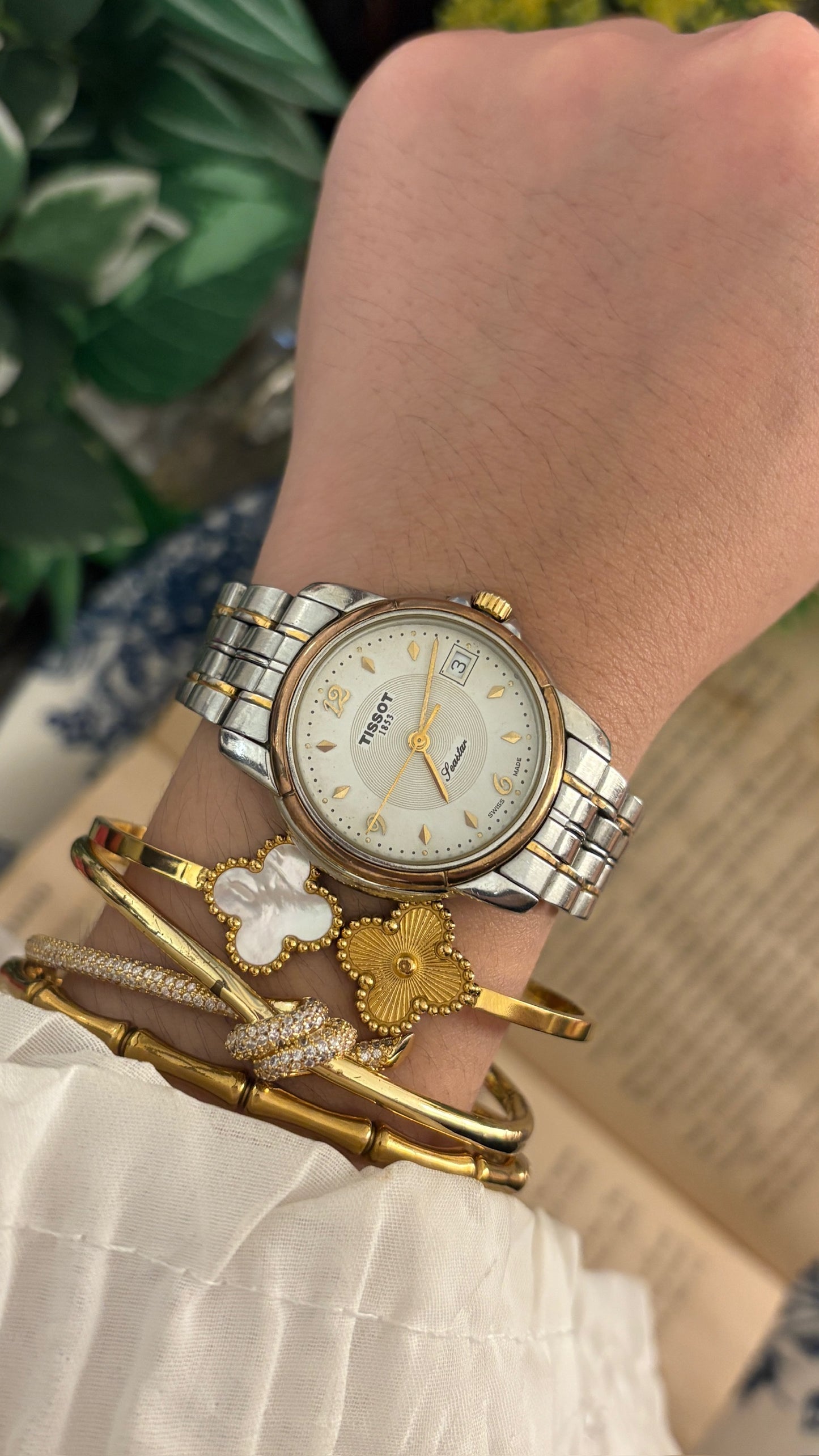 Rare Vintage Tissot 1853 Seastar with Date Window Watch in Two-Tone Quartz