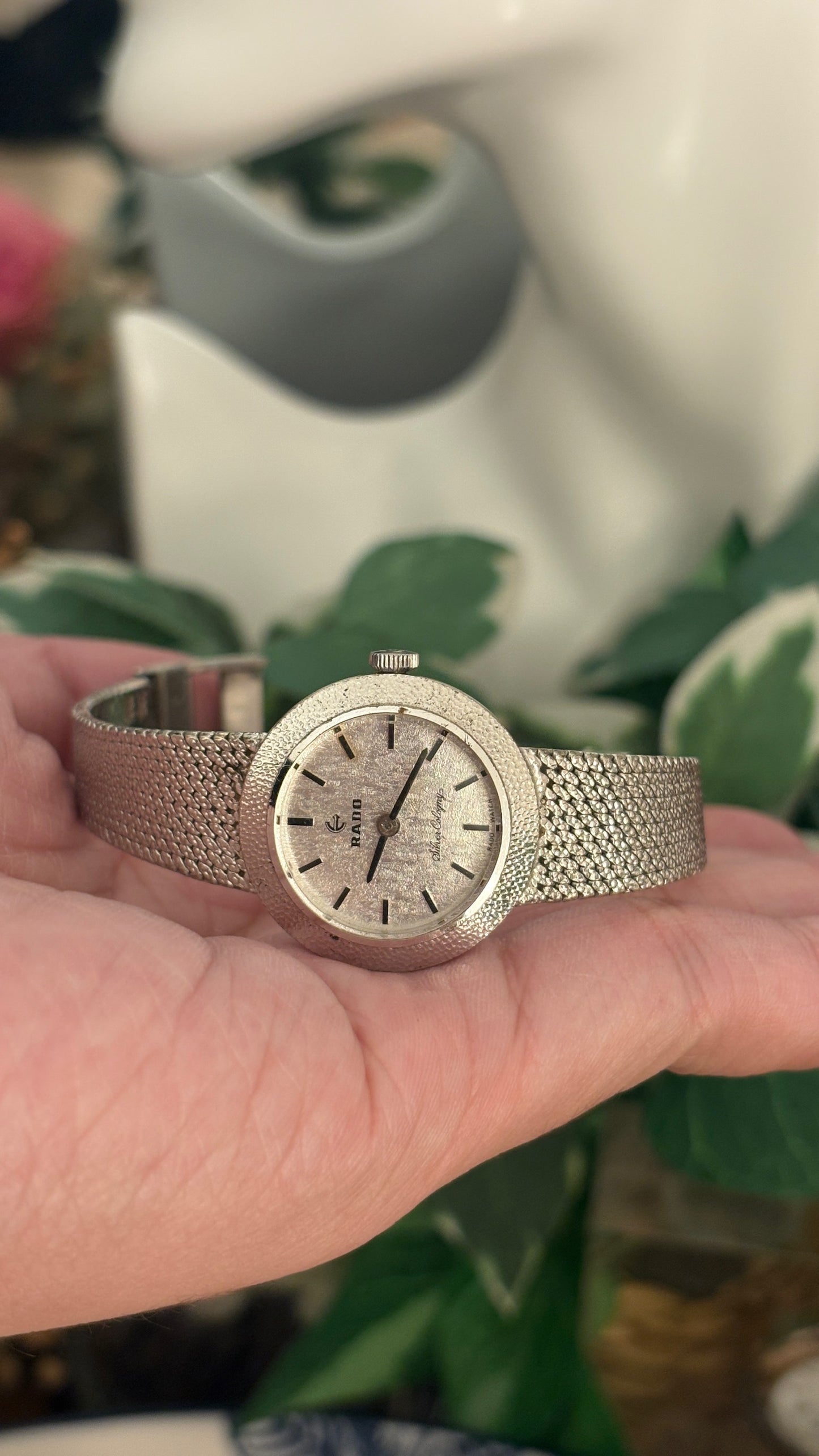 Extremely Rare Vintage Rado Silver Cologny S925 Case Dress Watch in Silver Tone Quartz