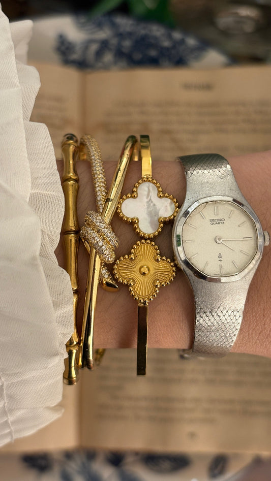 Vintage Seiko Geometric Dress Watch in Silver Tone Quartz