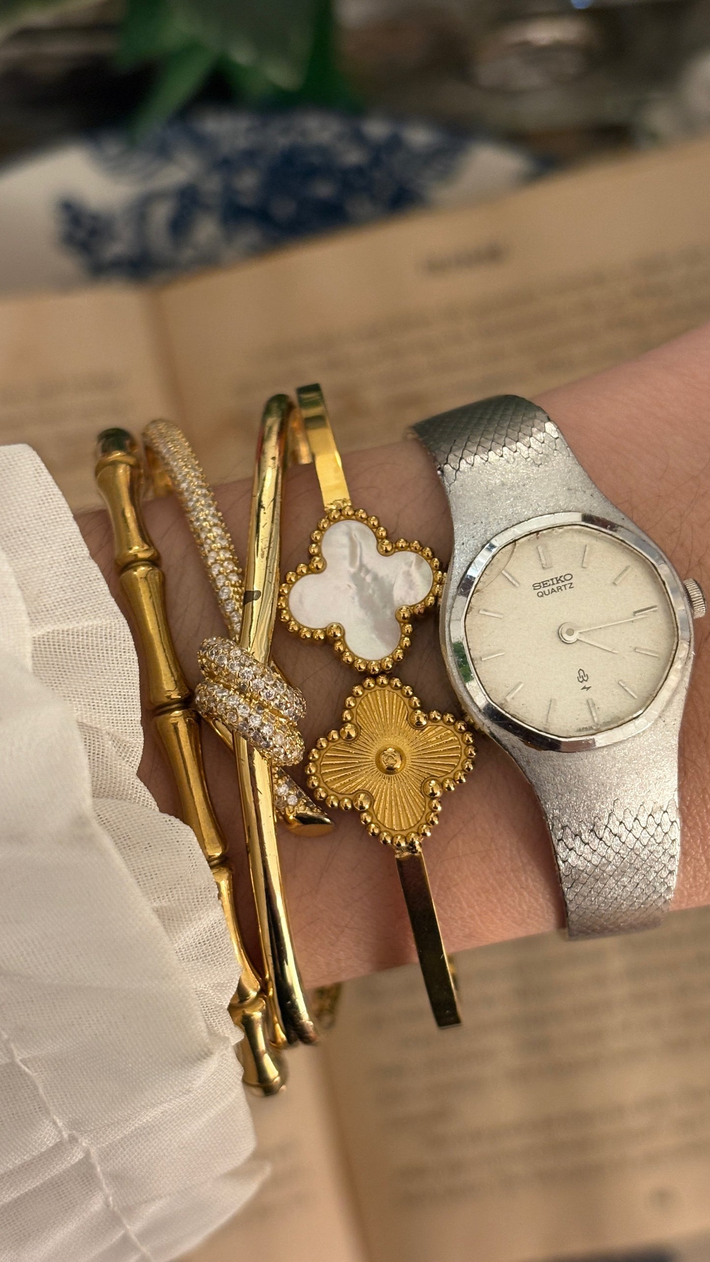 Vintage Seiko Geometric Dress Watch in Silver Tone Quartz