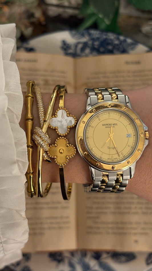 Rare Vintage Raymond Weil Tango Swiss Mens Watch in Two-Tone Quartz