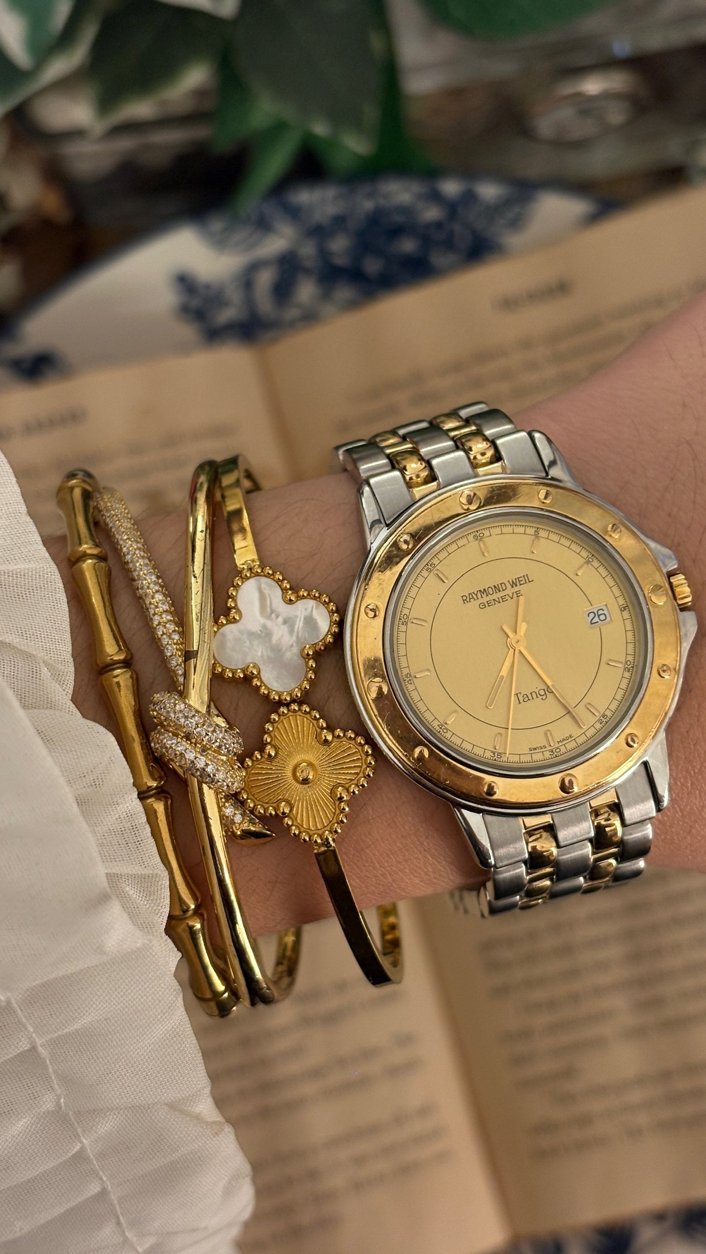 Rare Vintage Raymond Weil Tango Swiss Mens Watch in Two-Tone Quartz
