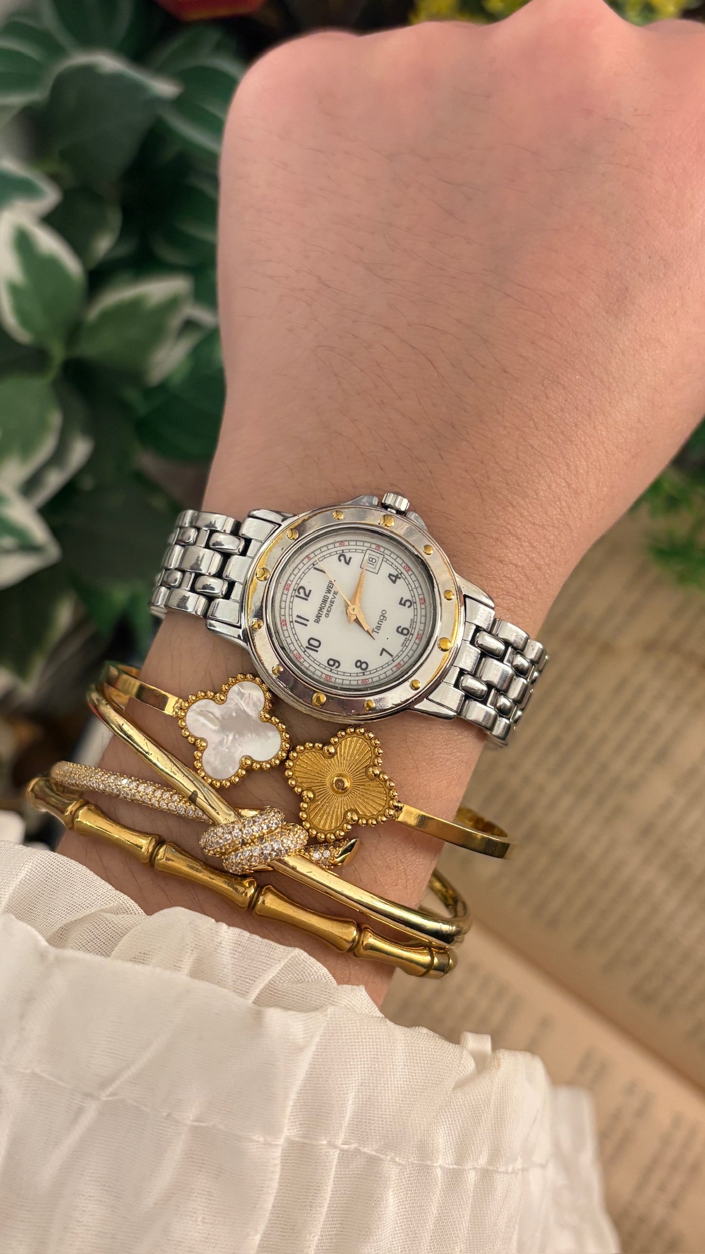 Rare Vintage Raymond Weil Tango Swiss Watch in Two-Tone Quartz