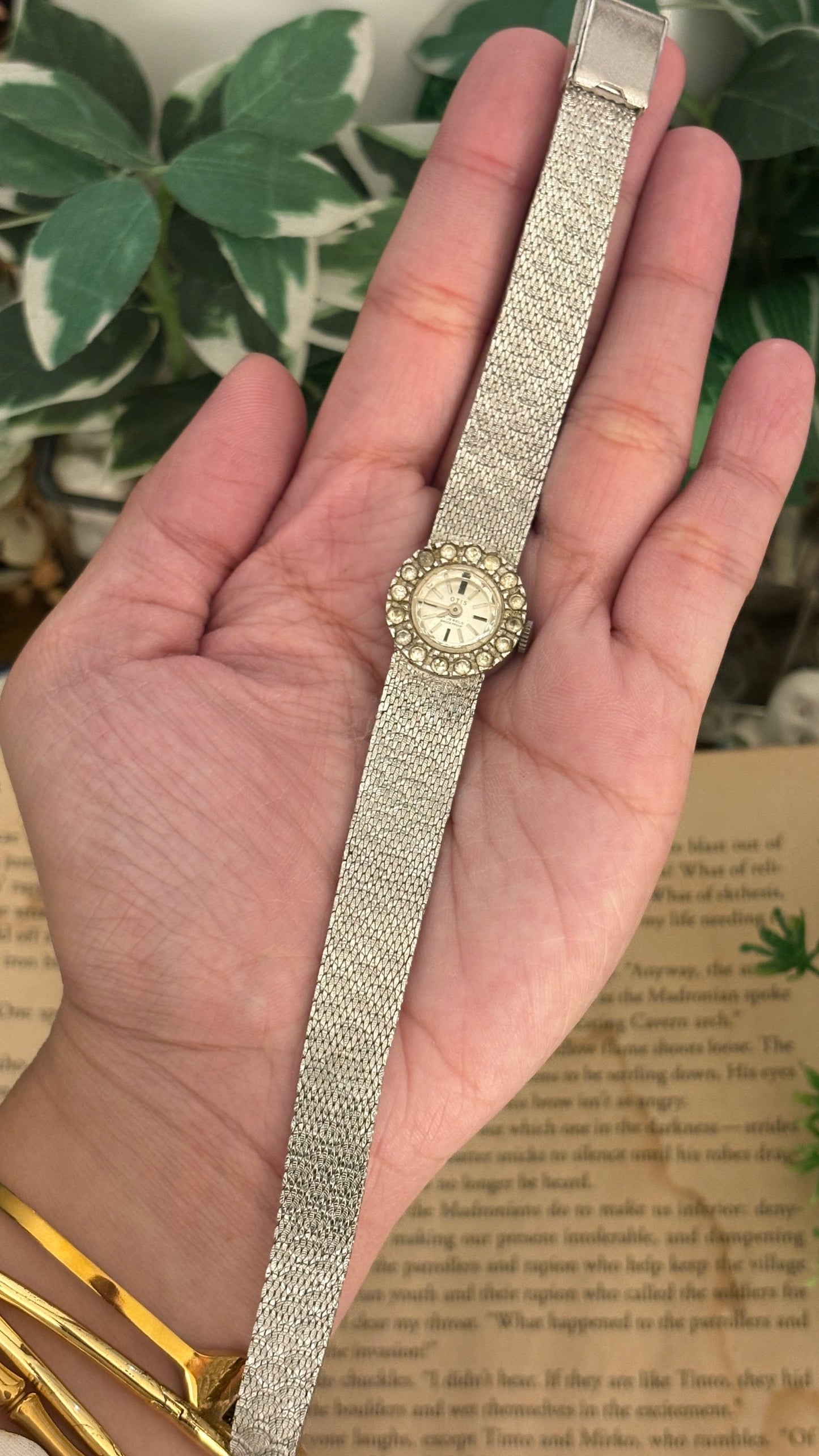 Rare Vintage Otis Princess Mesh Dress Watch in Silver Tone Quartz