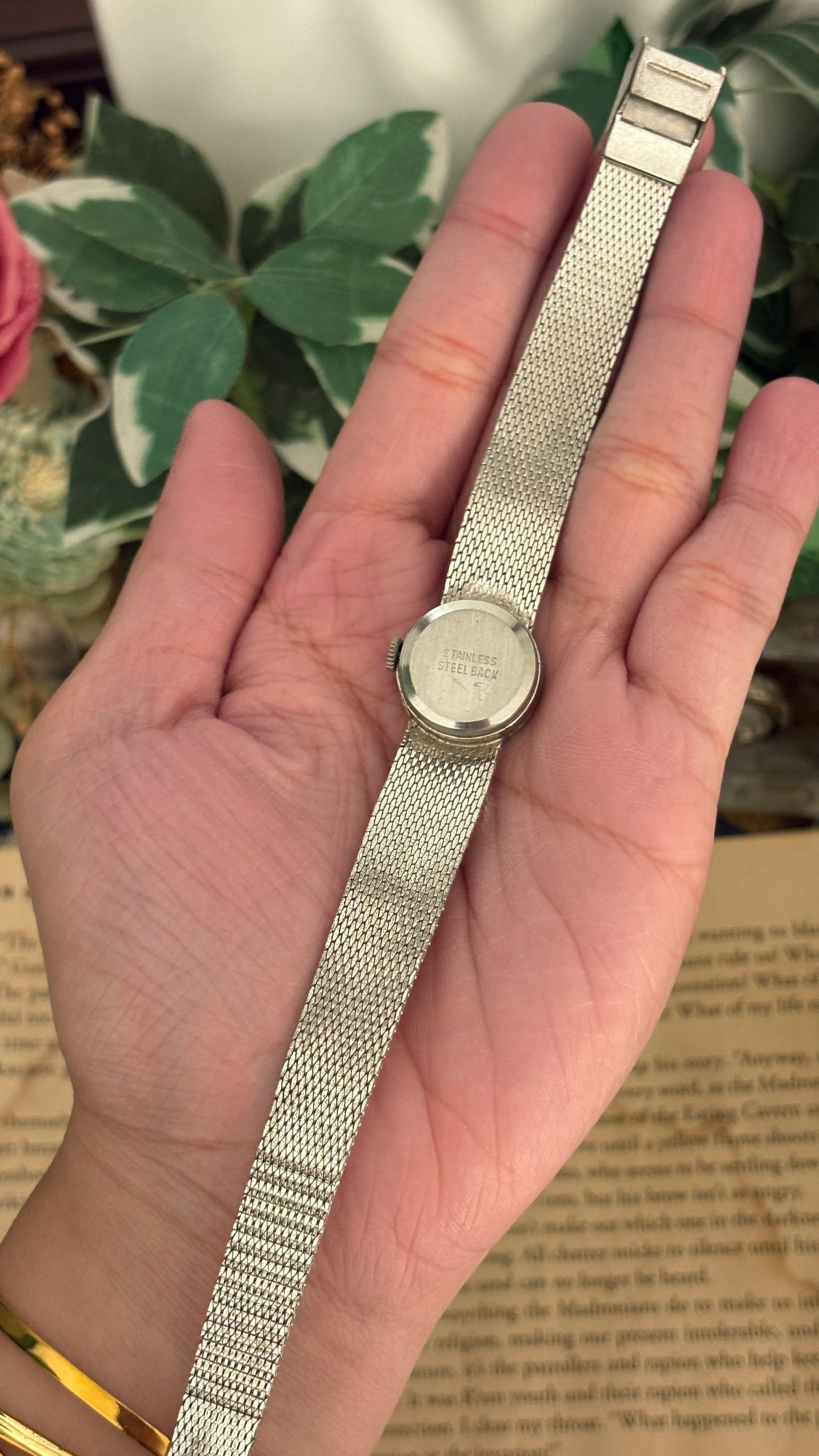 Rare Vintage Otis Princess Mesh Dress Watch in Silver Tone Quartz