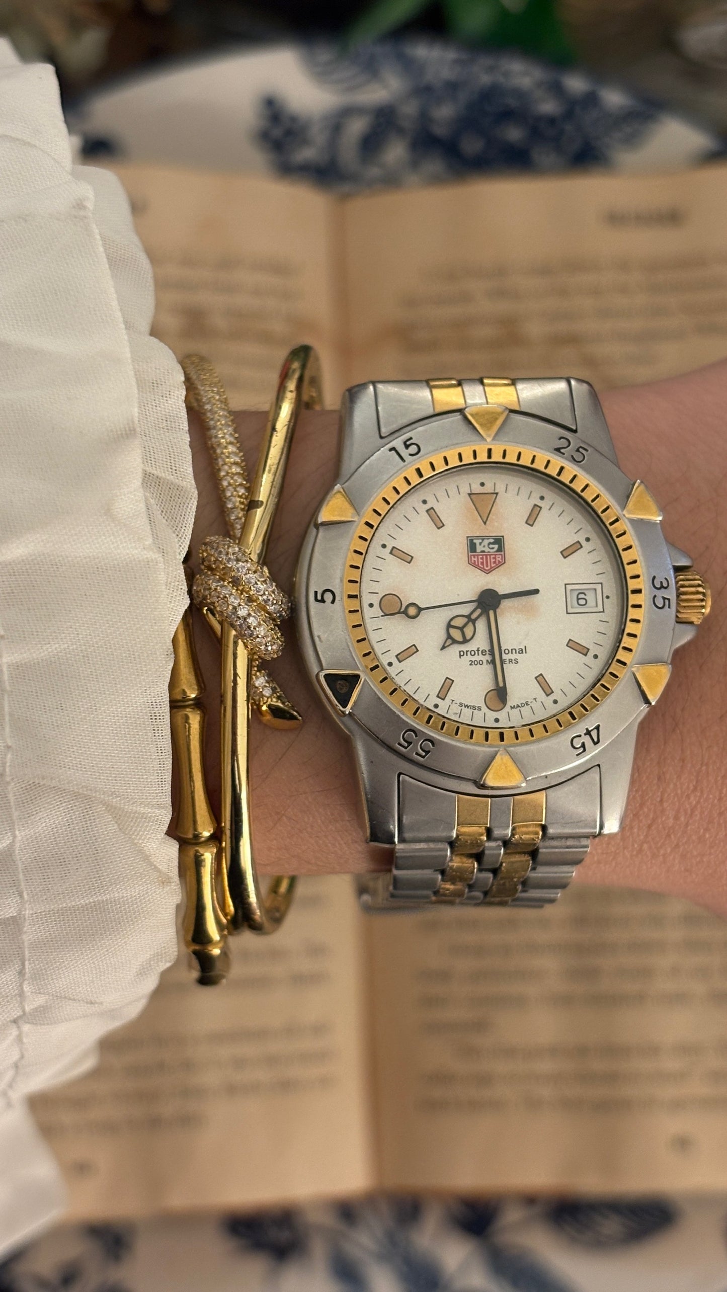 Vintage Tag Heuer Swiss Professional 200 Meters with Date Window Mens Watch in Two-Tone Quartz