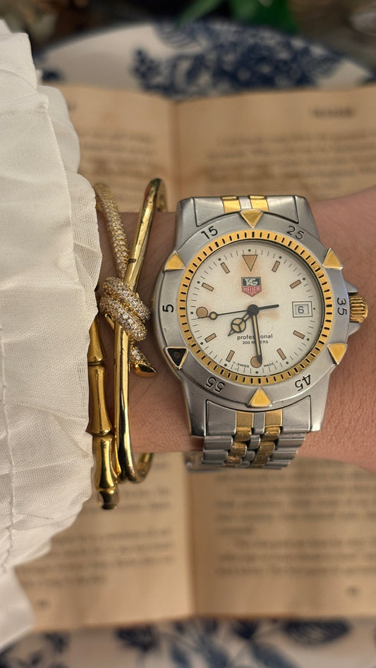 Vintage Tag Heuer Swiss Professional 200 Meters with Date Window Mens Watch in Two-Tone Quartz