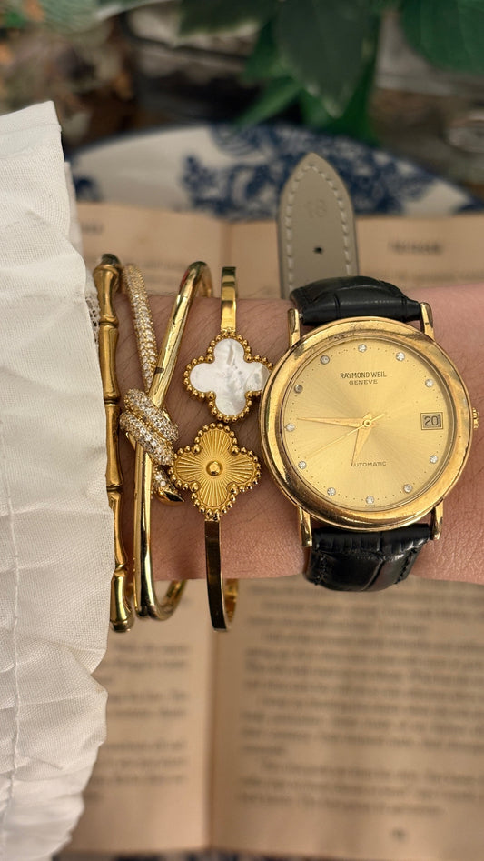 Rare Vintage Raymond Weil Geneve Swiss Automatic Mens Watch in Gold Tone
