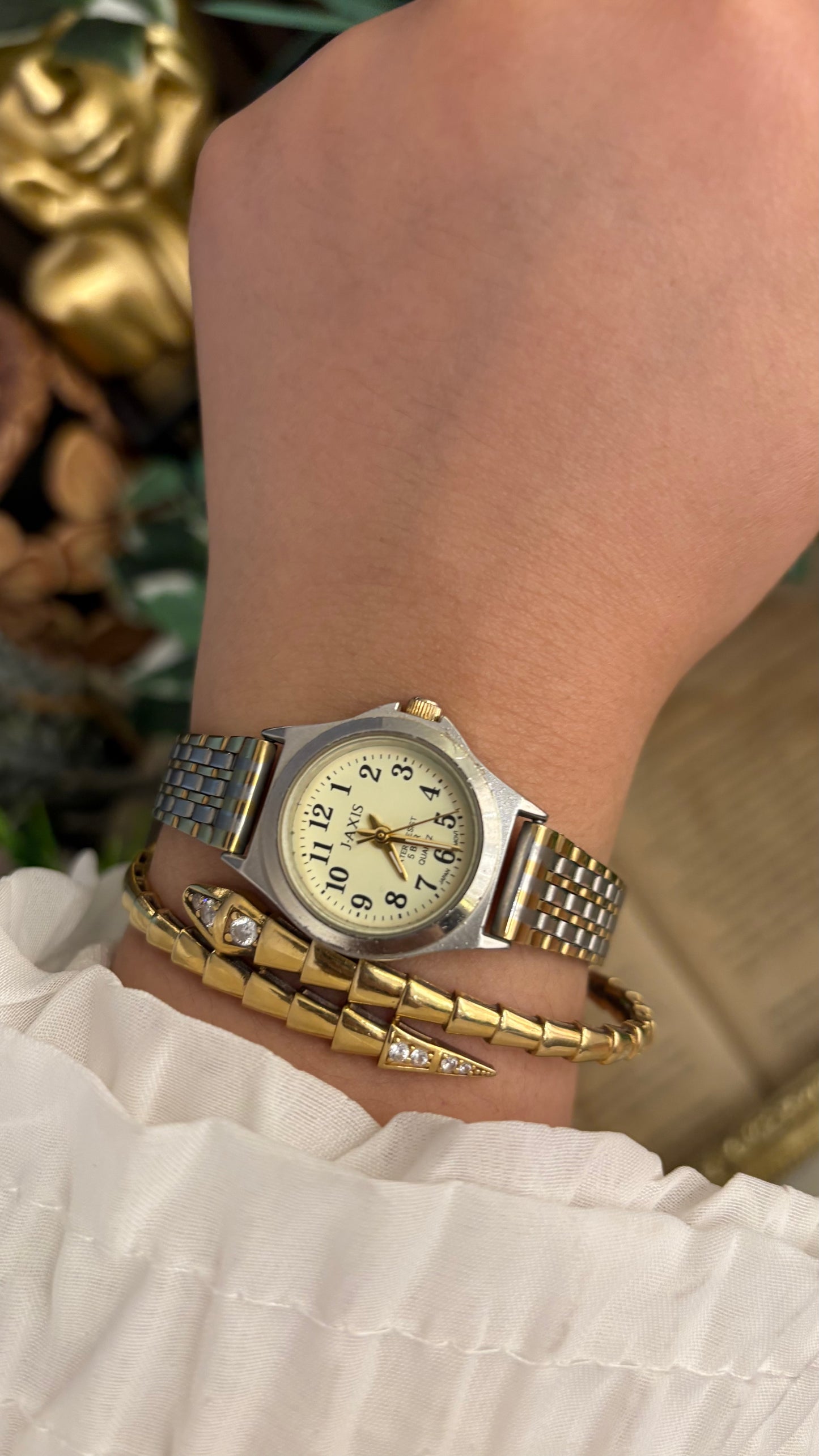 Vintage J-Axis Classic Minimalist Watch in Two-Tone Quartz