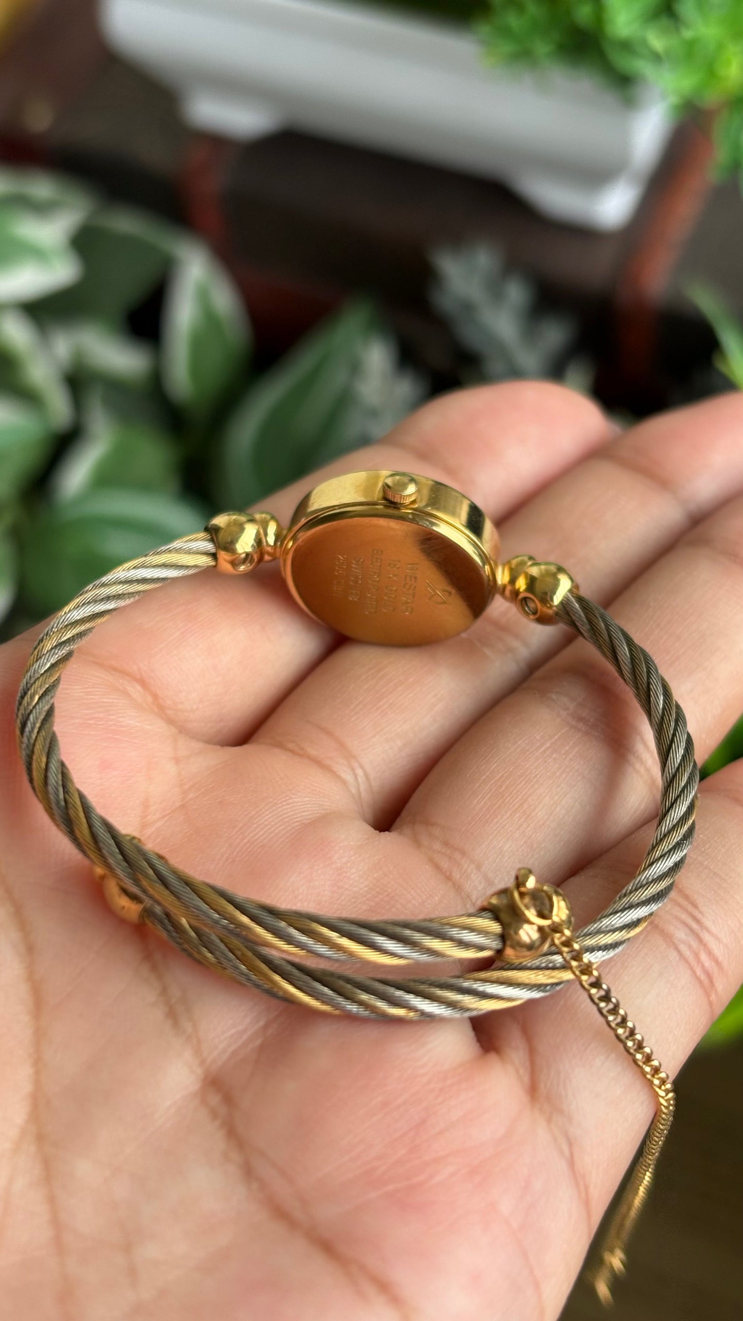 Vintage Westar Swiss Watch in Gold Tone Charriol Inspired Bangle