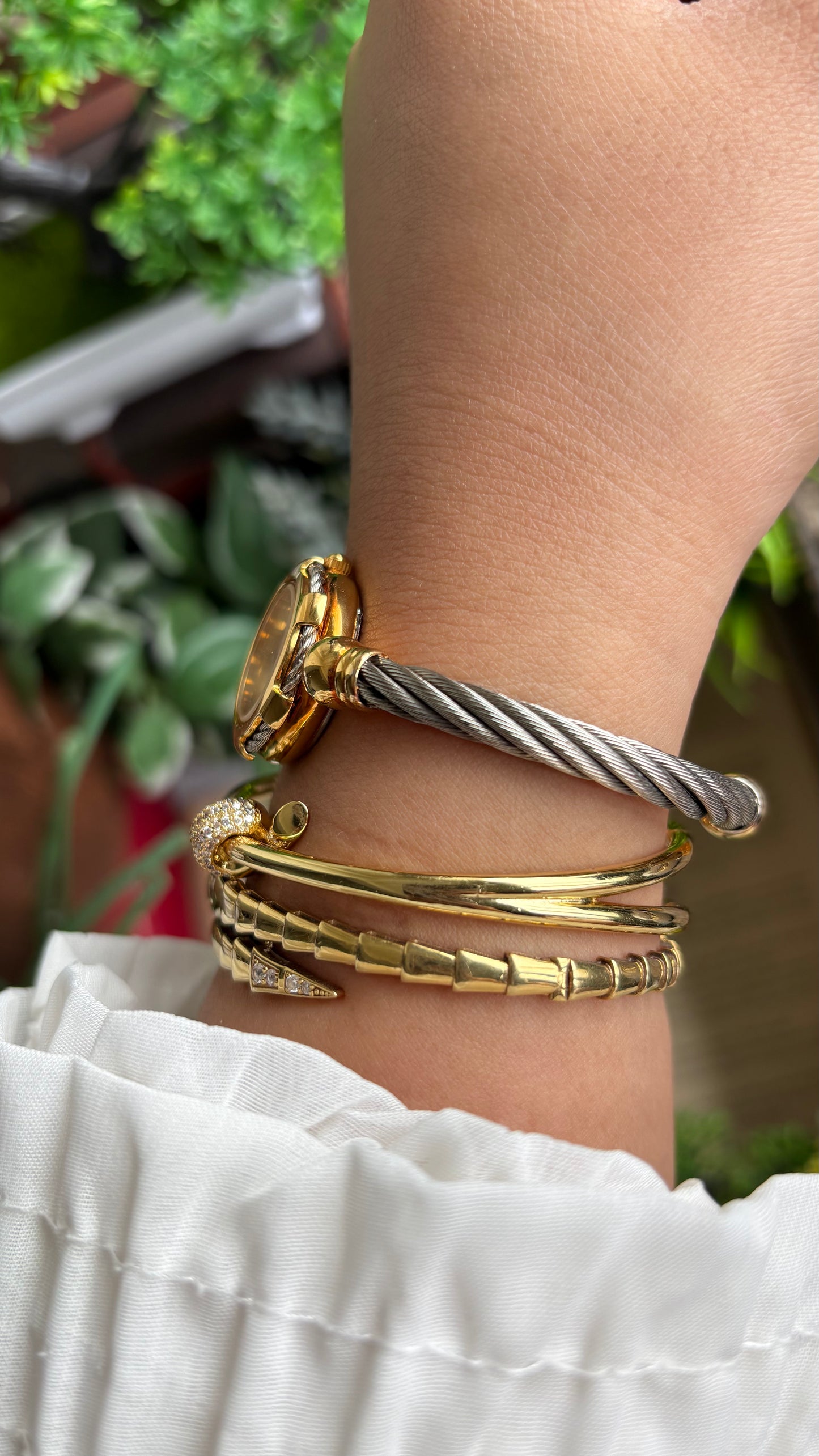 Vintage Louie Phillipe Watch in Two-Tone Charriol Style Bangle