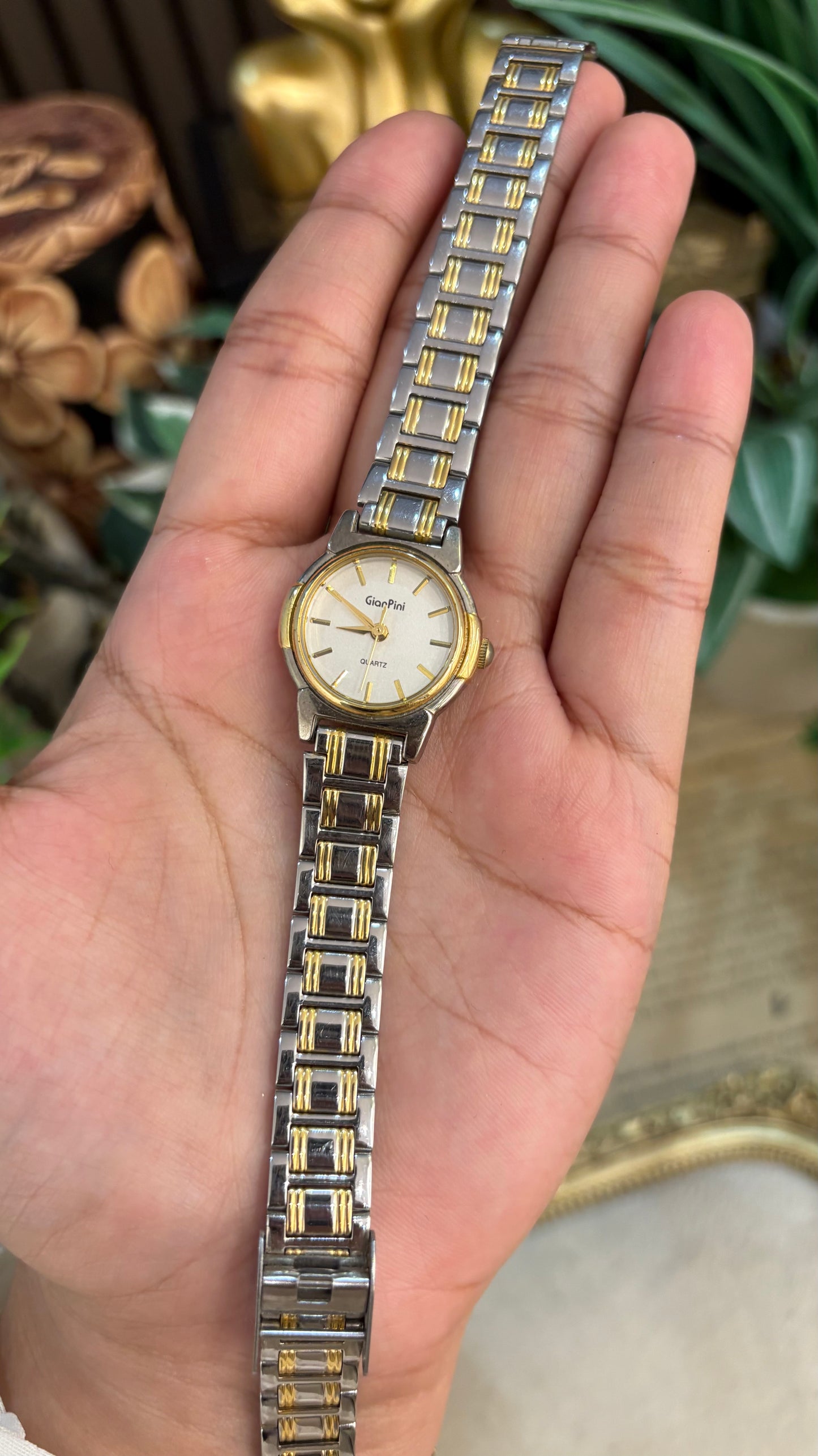Vintage Gian Pini Classic Minimalist Watch in Two-Tone Quartz