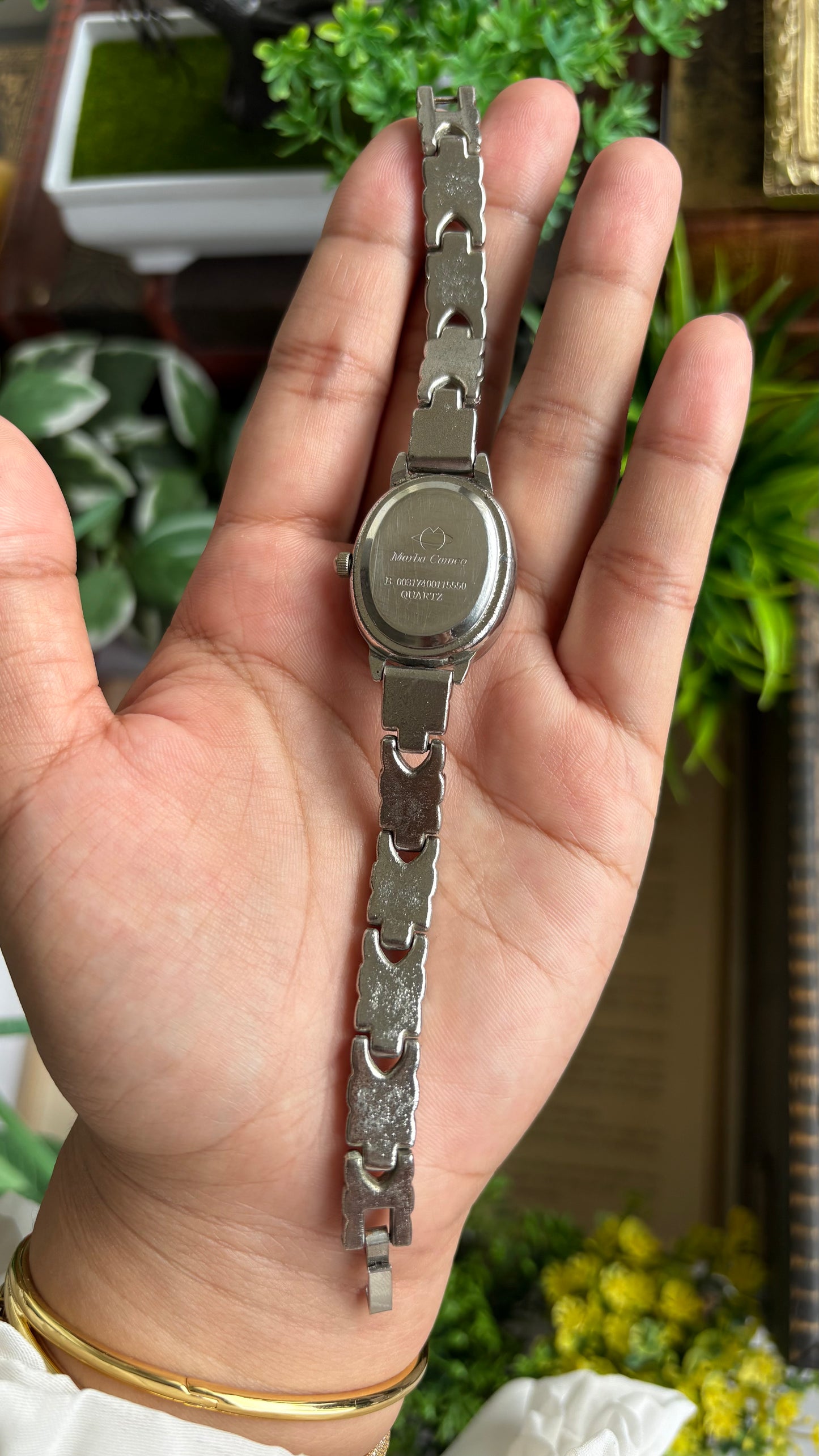 Extremely Rare Vintage Marba Cameo Peekaboo Watch in Silver Tone