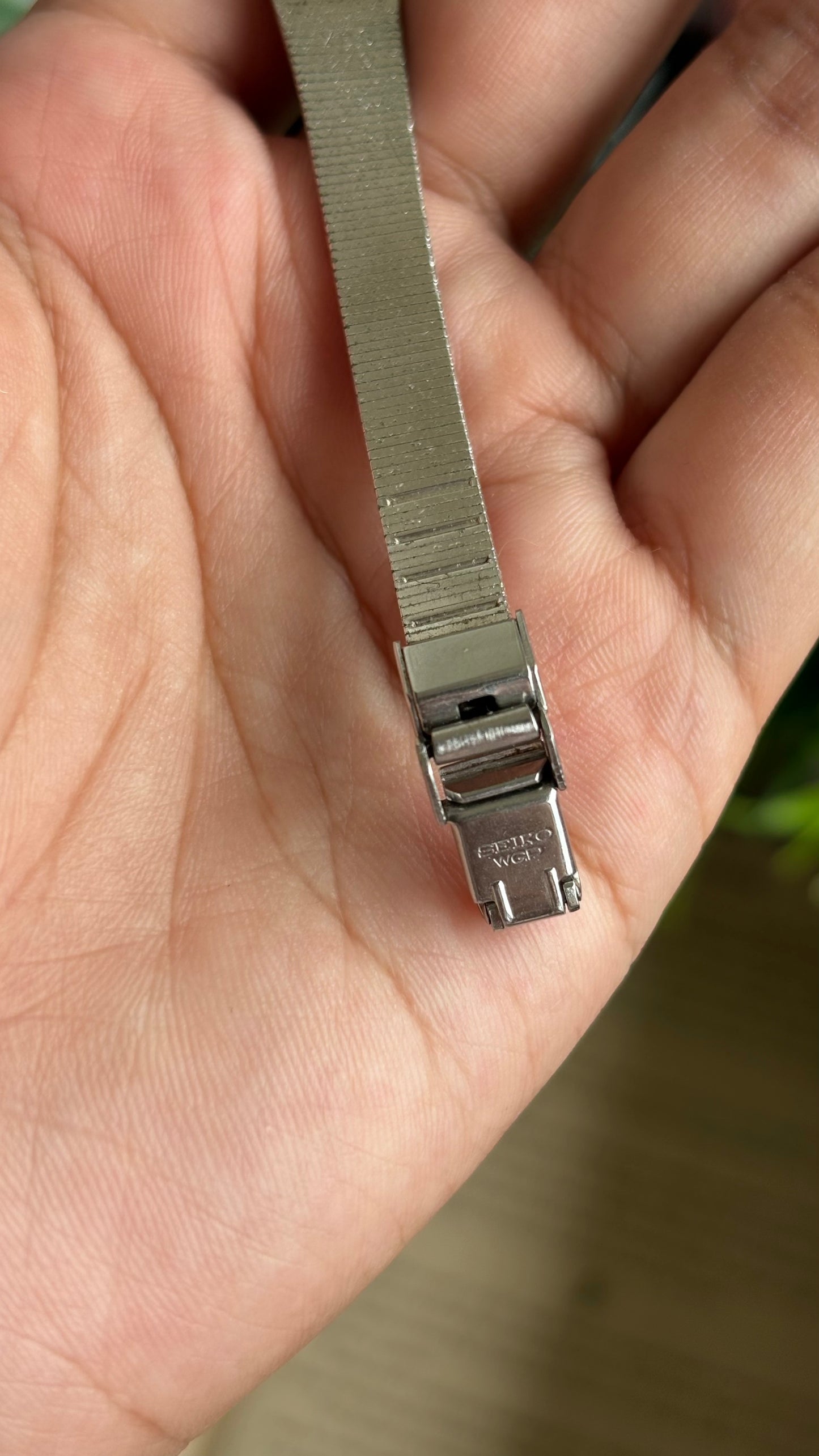 Vintage Seiko Manual Wind Watch in Silver Tone with Eight Diamonds