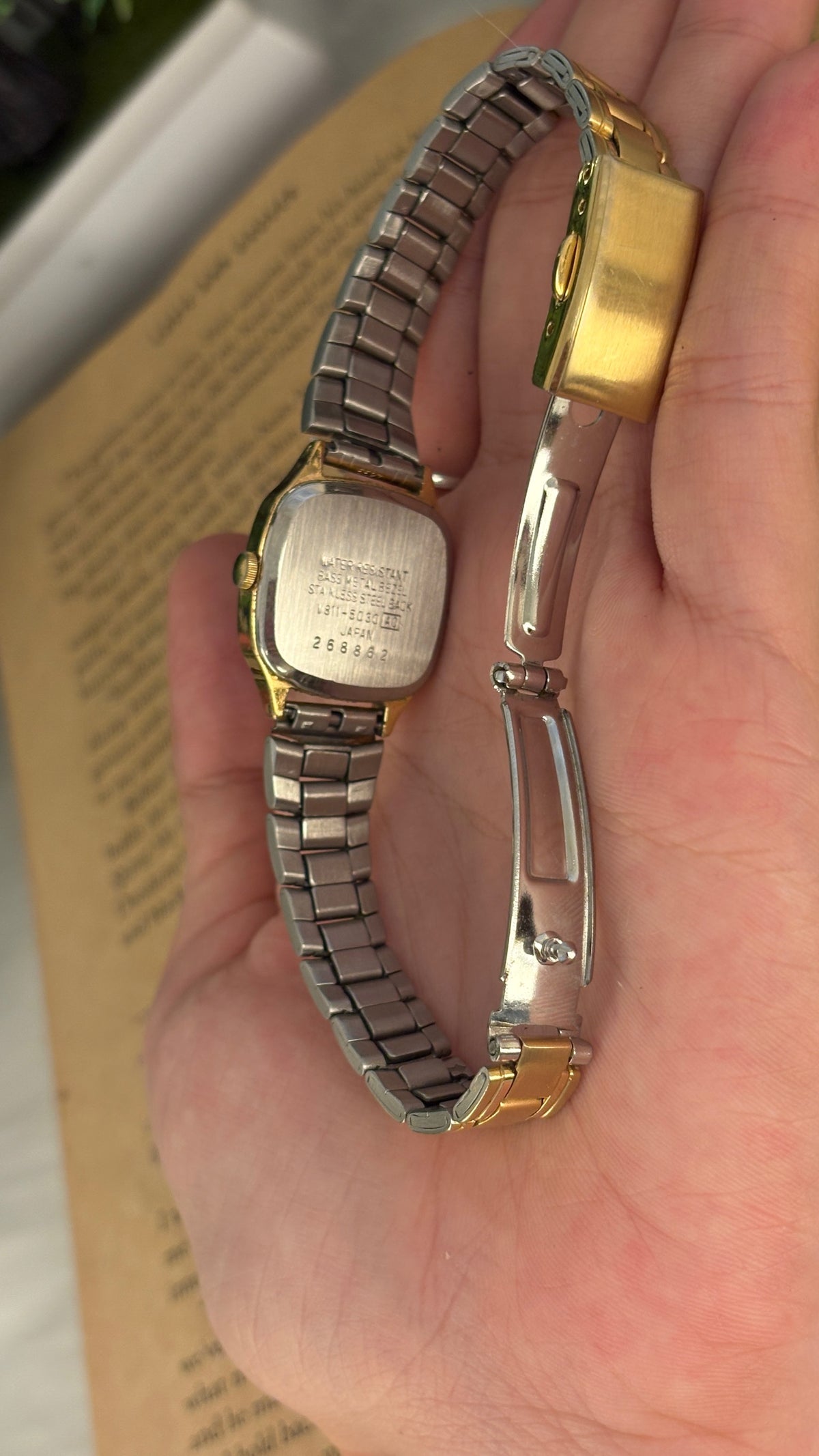 Rare Vintage Alba Seiko Mini Tank Watch in Gold Tone Quartz