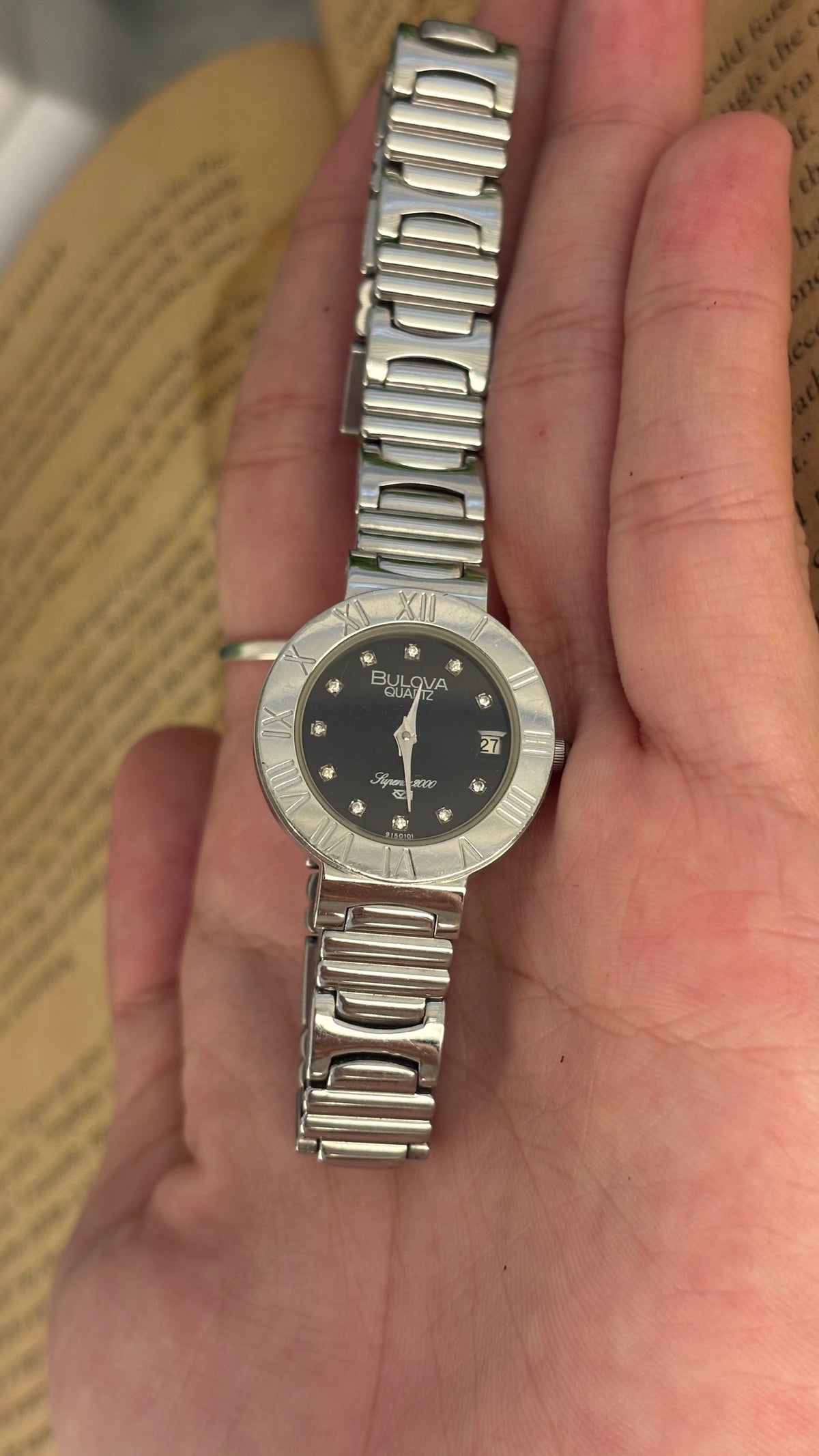 Rare Vintage Bulova Swiss Superior 2000 Watch in Silver Tone Quartz