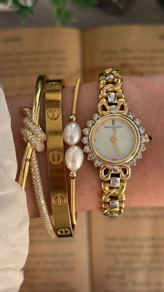 Rare Vintage Roberta Di Camerino Princess Watch in Two-Tone Quartz