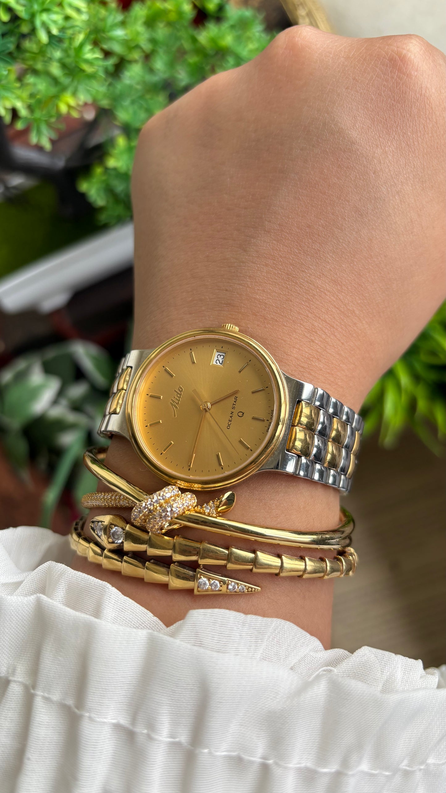 Vintage Mido Ocean Star Swiss Watch in Two-Tone
