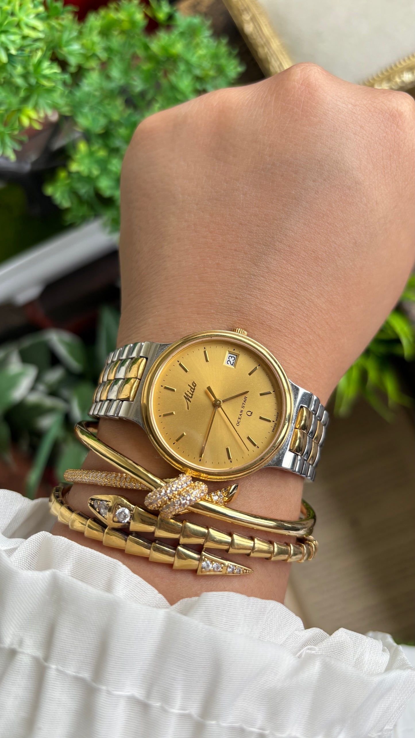 Vintage Mido Ocean Star Swiss Watch in Two-Tone