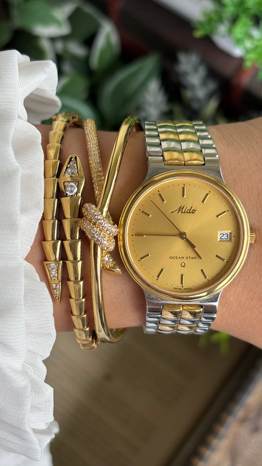 Vintage Mido Ocean Star Swiss Watch in Two-Tone