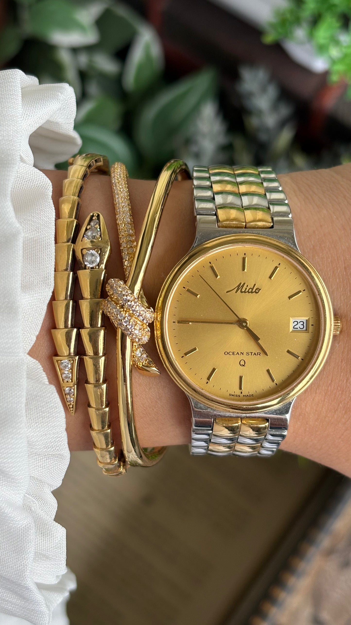 Vintage Mido Ocean Star Swiss Watch in Two-Tone