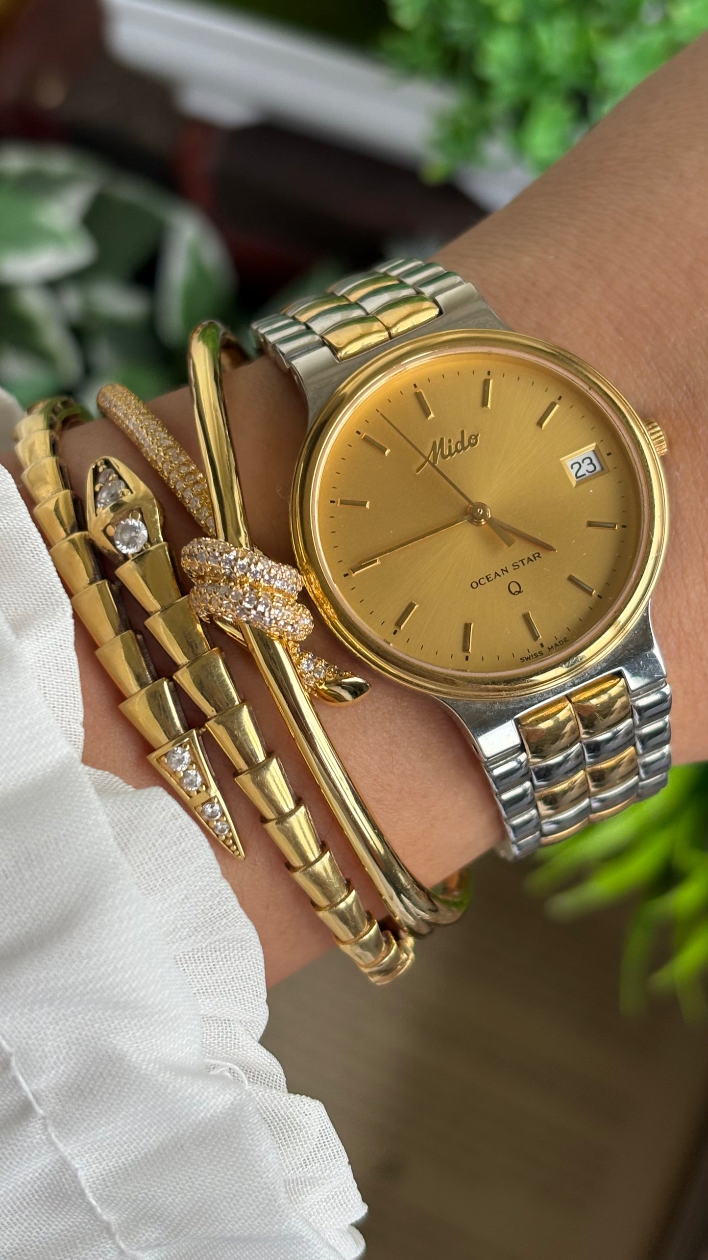 Vintage Mido Ocean Star Swiss Watch in Two-Tone