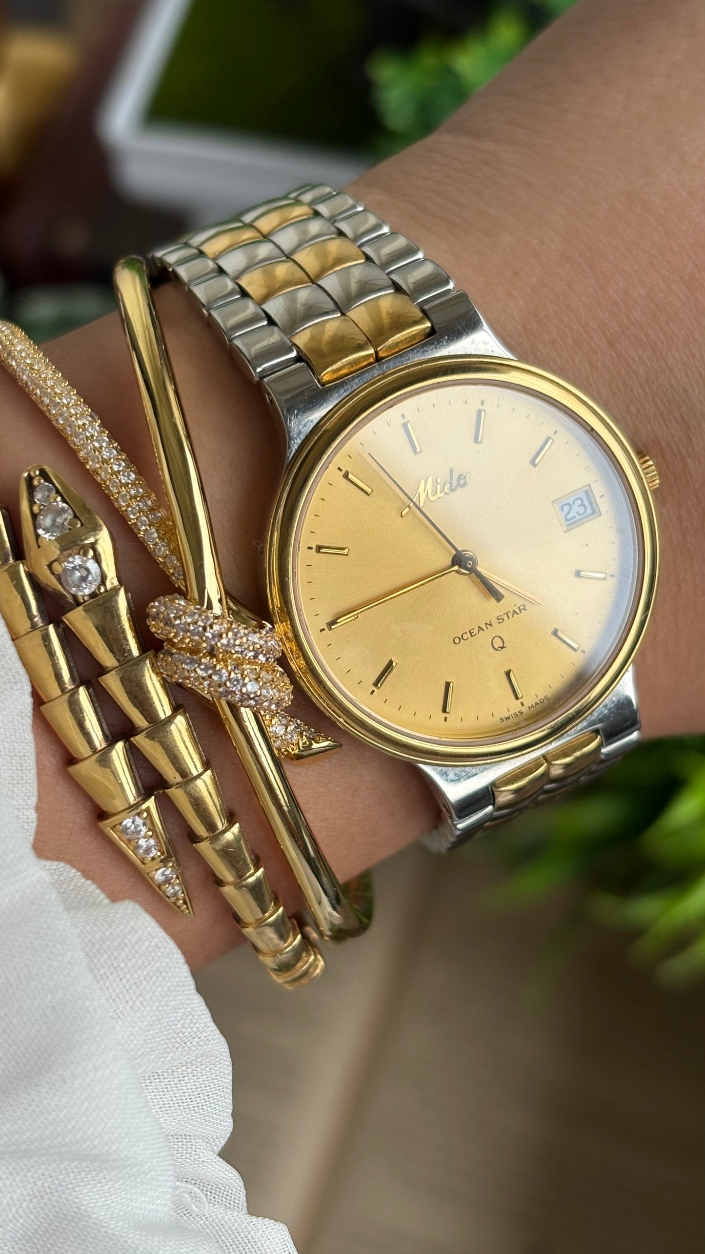 Vintage Mido Ocean Star Swiss Watch in Two-Tone