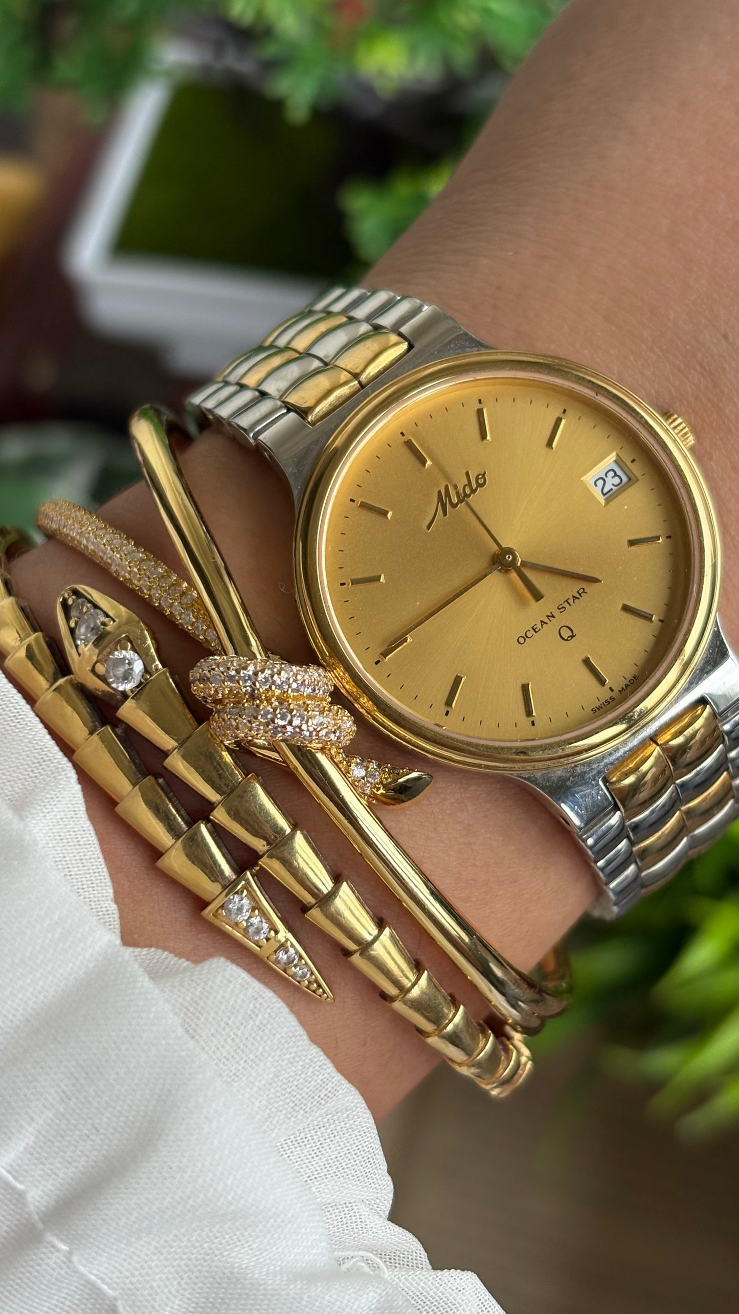 Vintage Mido Ocean Star Swiss Watch in Two-Tone