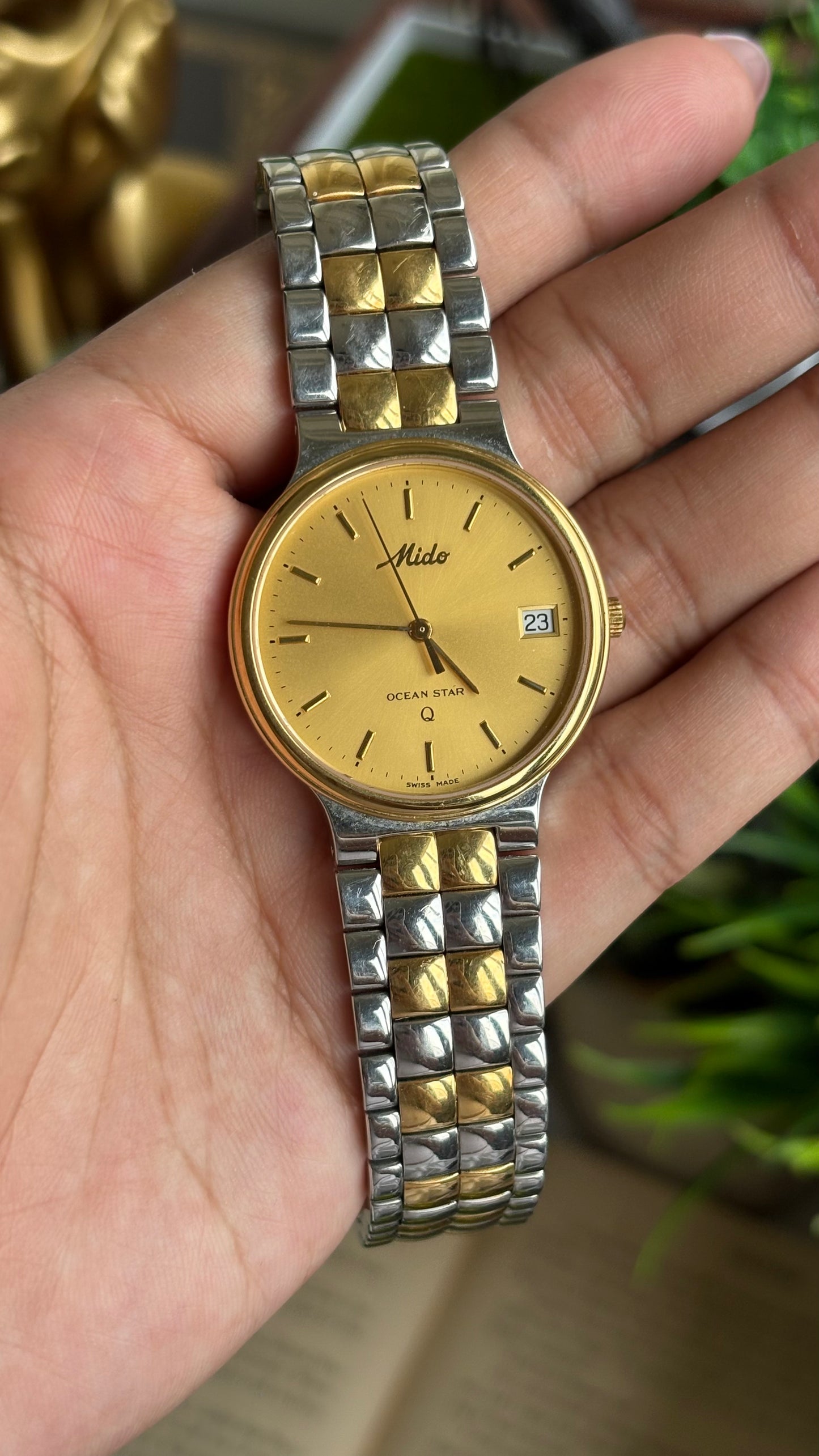 Vintage Mido Ocean Star Swiss Watch in Two-Tone