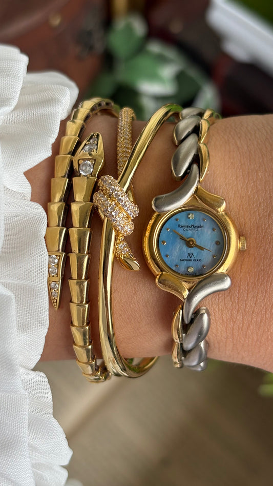 Vintage Valentino Moradei Watch in Two-Tone Sapphire Glass