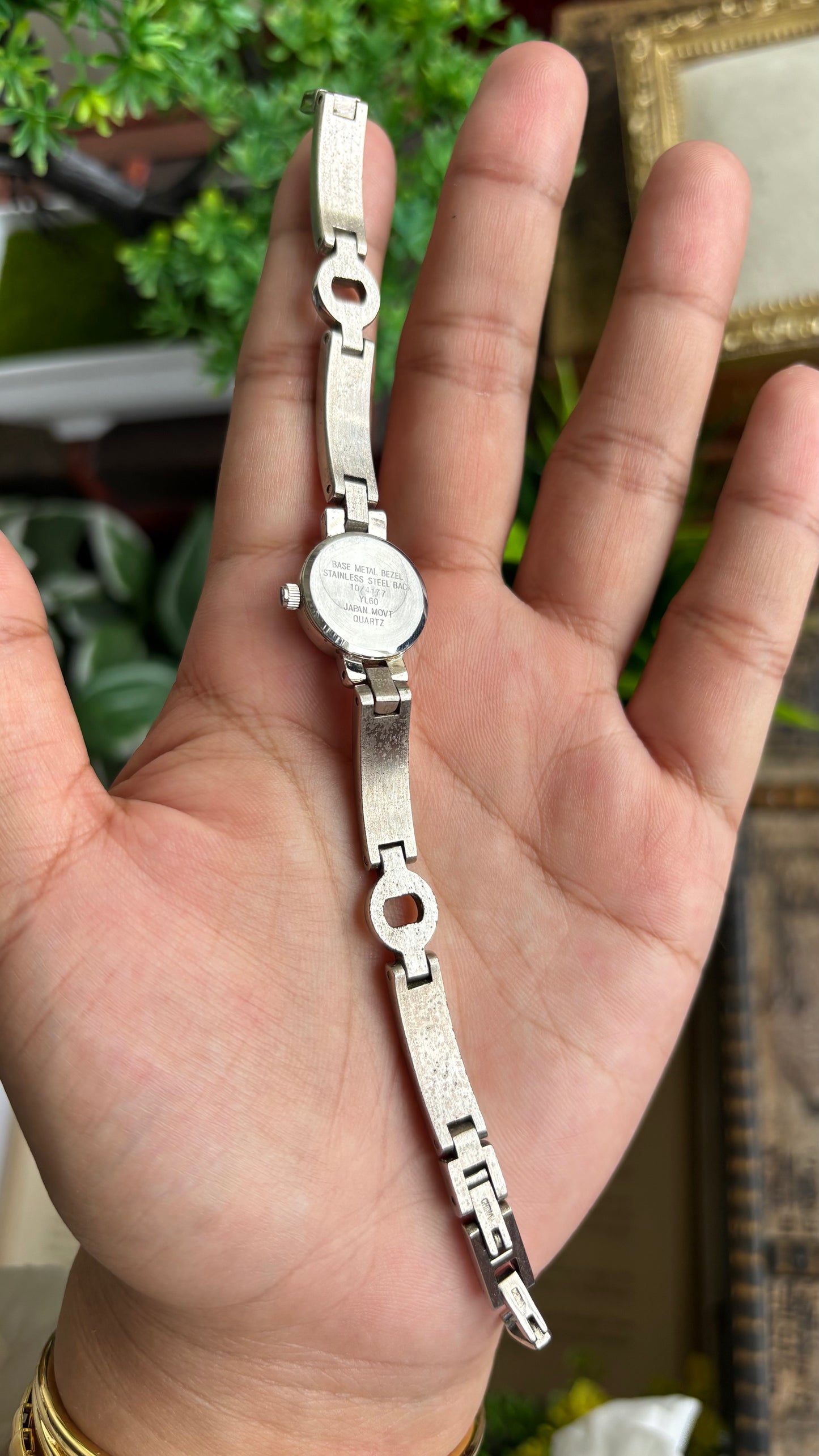 Extremely Rare Vintage Anne Klein Watch in Silver Tone Super Dainty Purple Dial