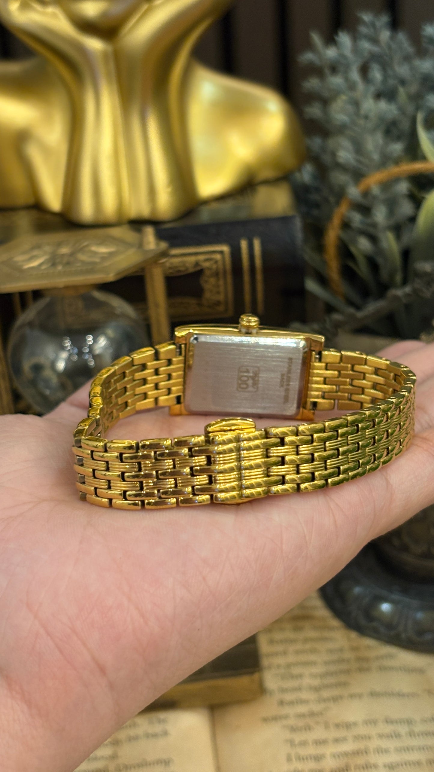 Vintage Myar Swiss Classic Tank Watch in Gold Tone Quartz