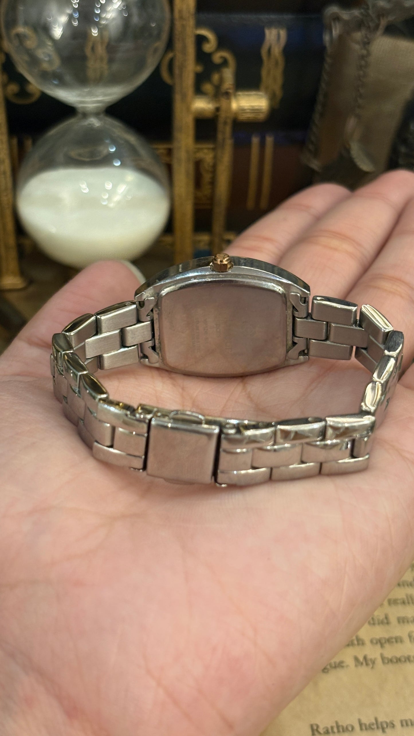 Vintage Viffleur Paris Barrel Case Classic Watch in Two-Tone Silver and Gold Tone Quartz