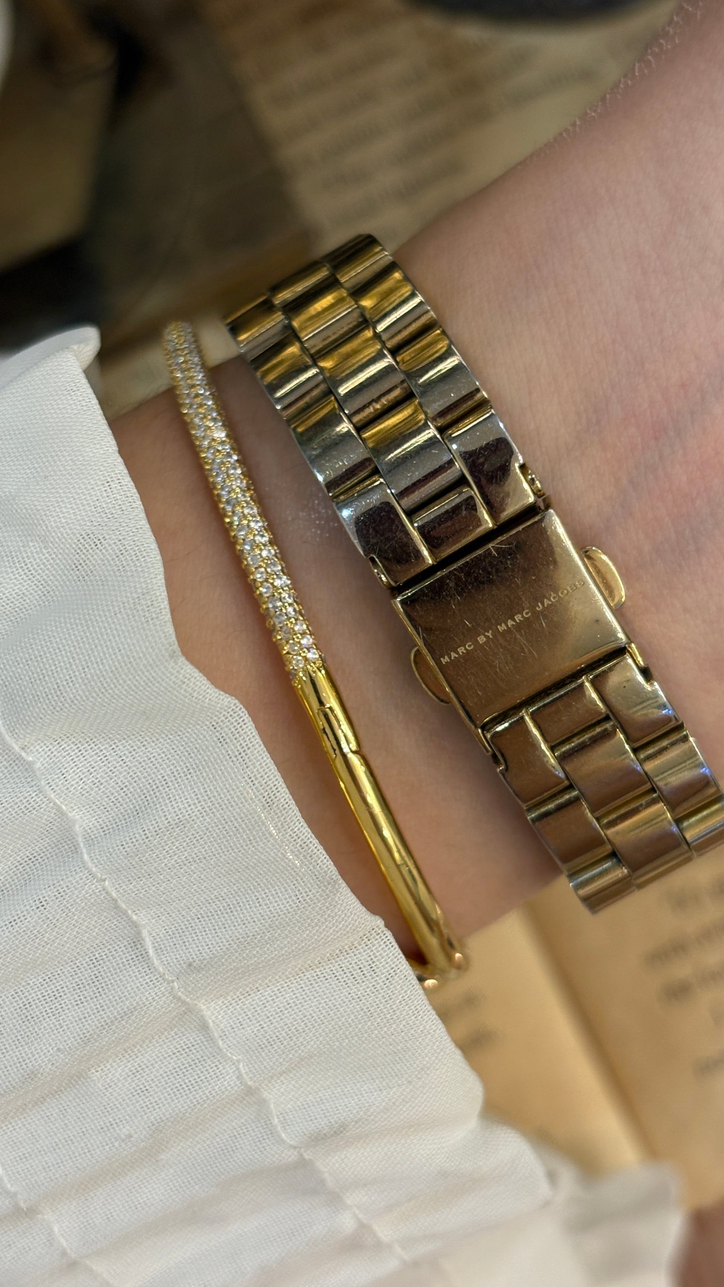 Vintage Marc by Marc Jacobs Classic Watch in Gold Tone Tiffany Blue Dial Quartz