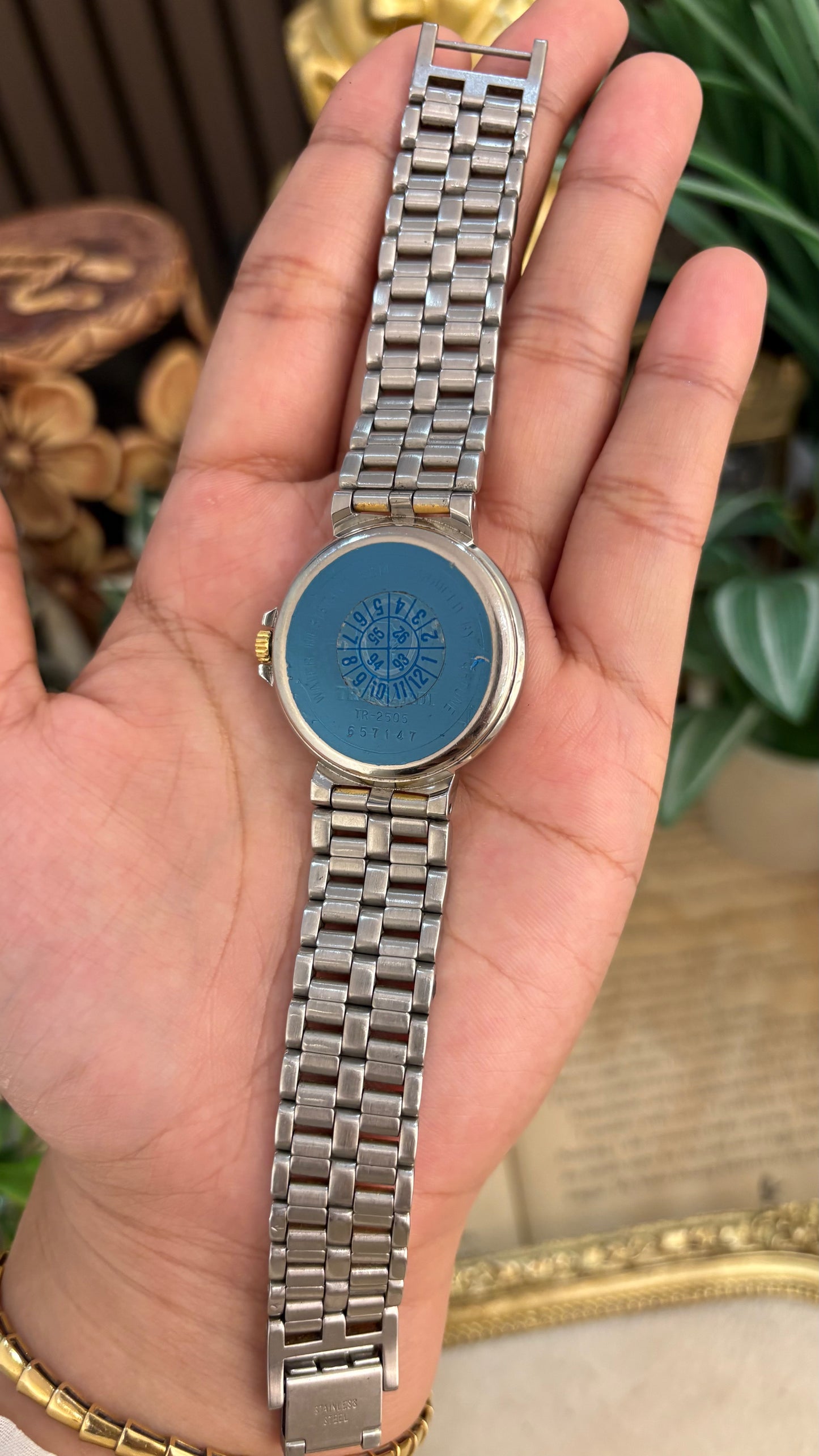 Rare Vintage Trussardi Milano Chrono Watch in Two-Tone Quartz