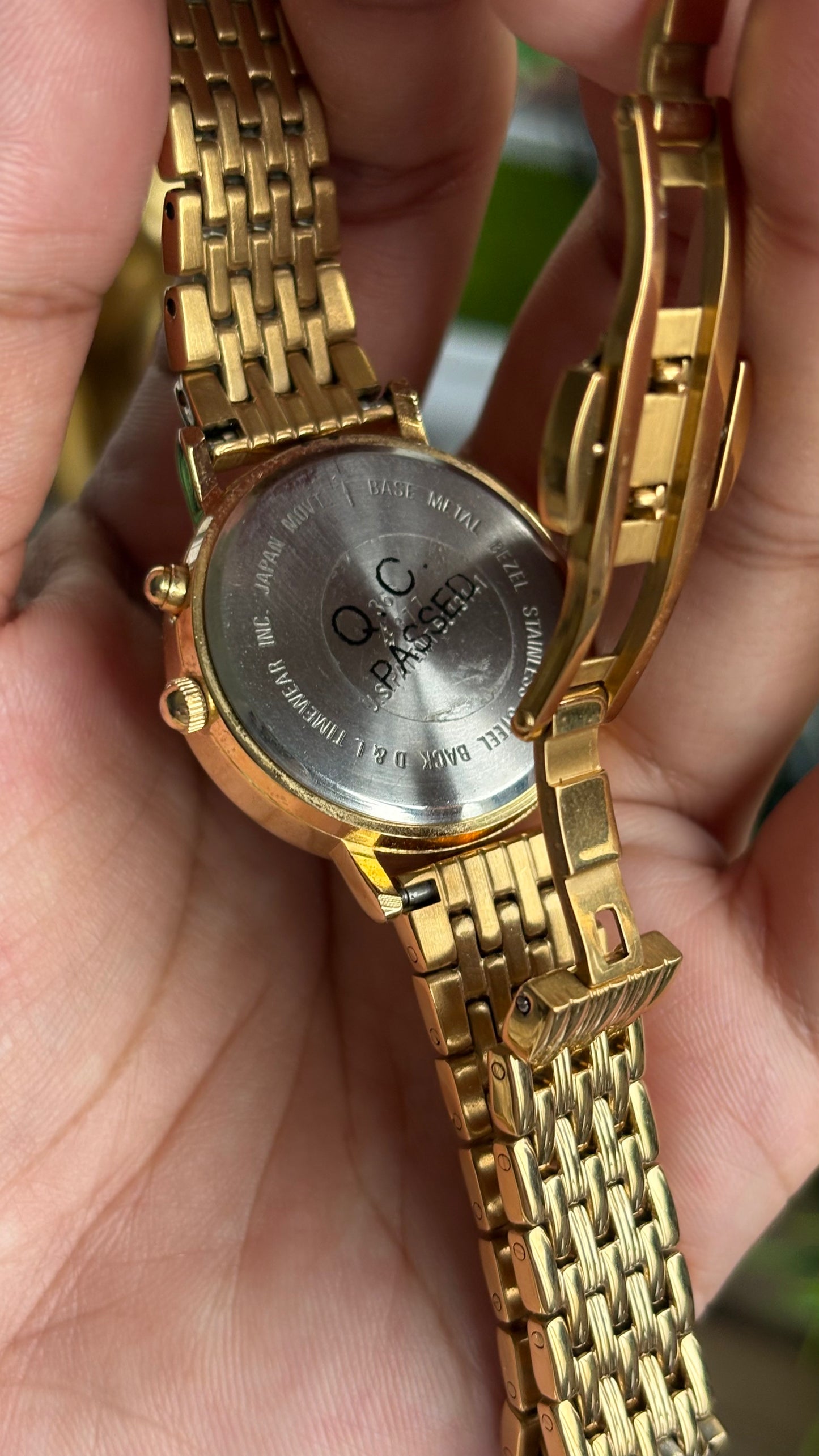 Vintage Wrangler Watch in Gold Tone with Natural Stones on Bezel