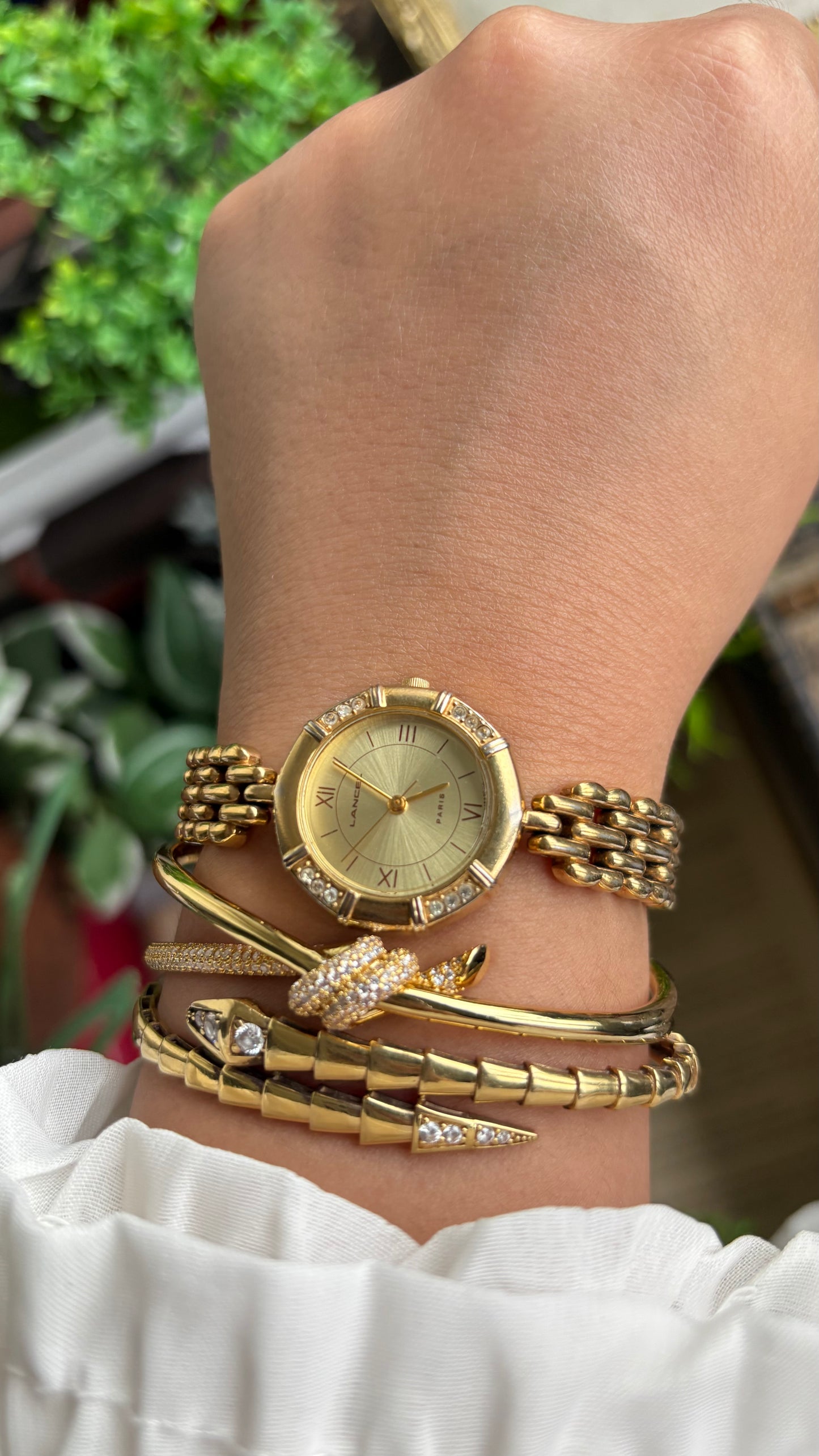 Vintage Lancel Paris Watch in Gold Tone Sleek Design