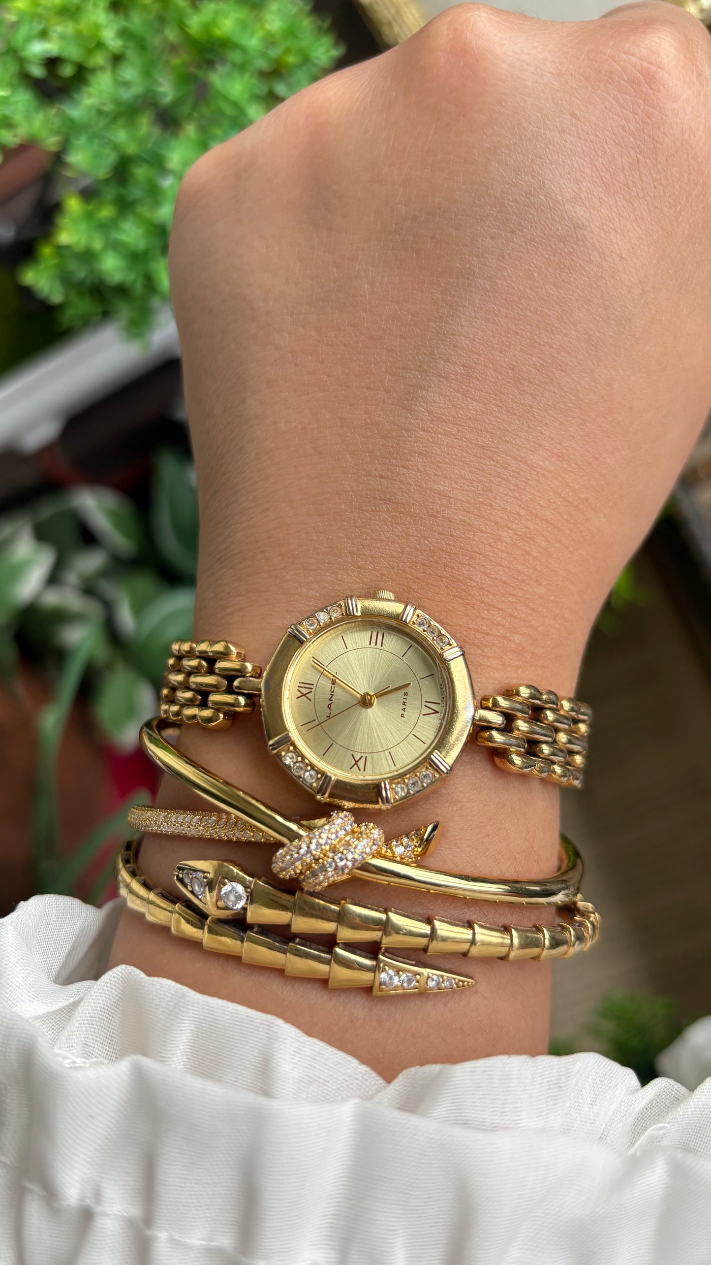 Vintage Lancel Paris Watch in Gold Tone Sleek Design