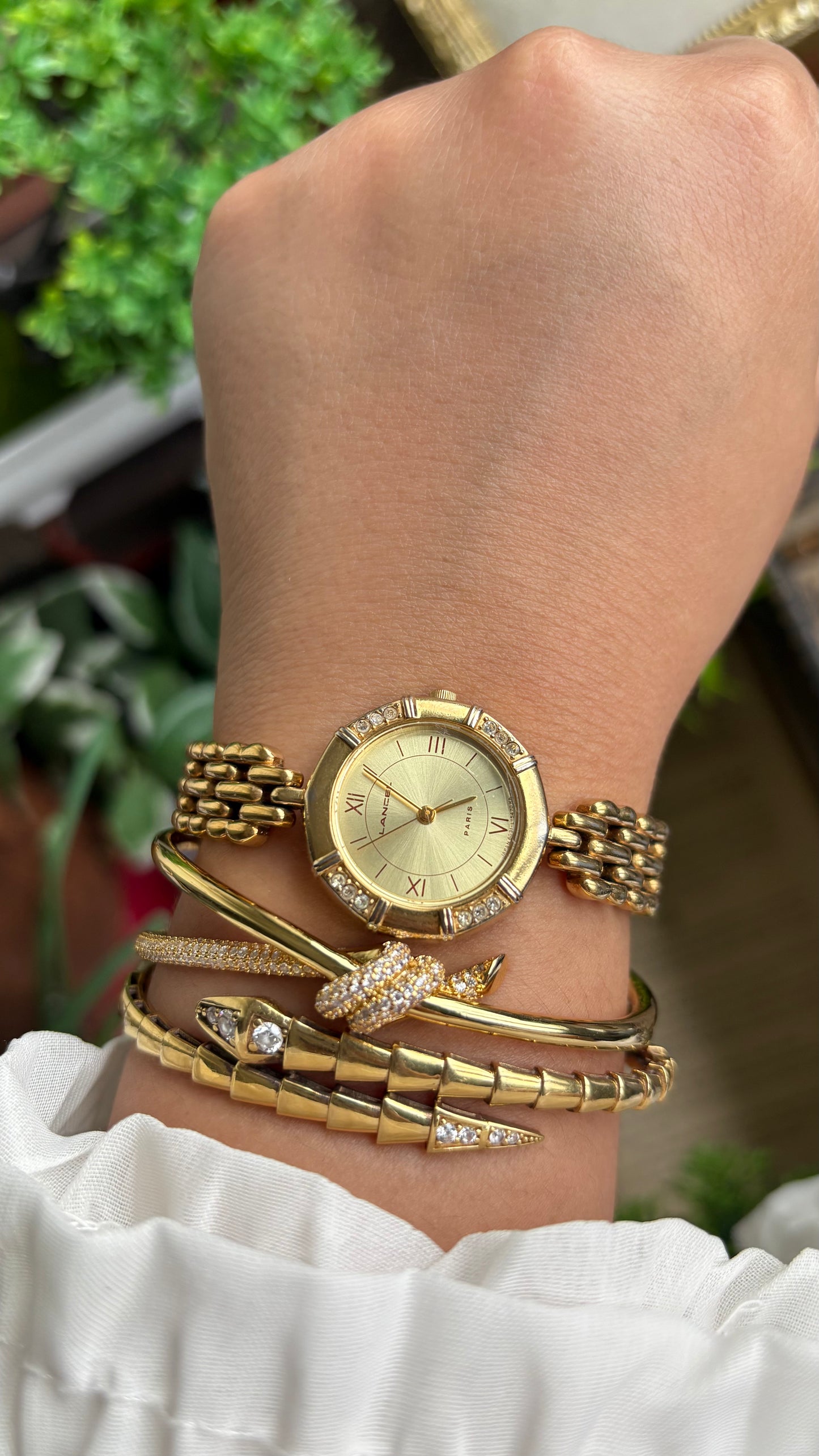 Vintage Lancel Paris Watch in Gold Tone Sleek Design