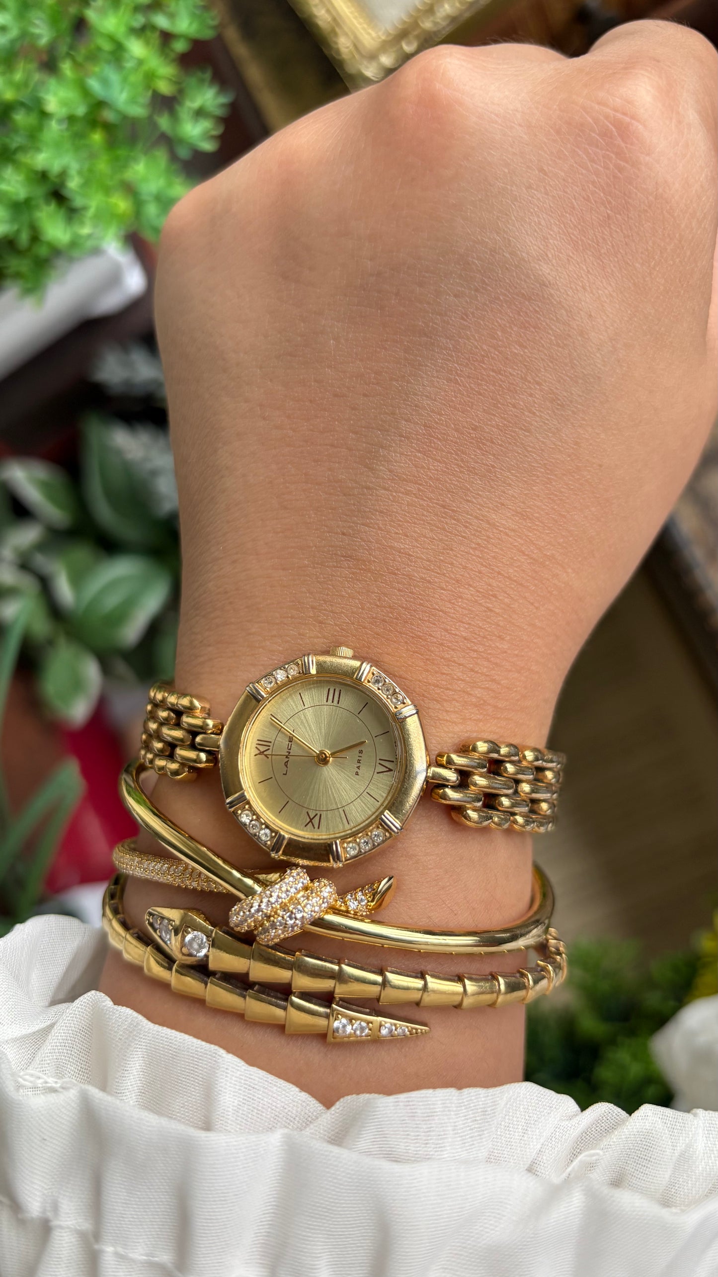 Vintage Lancel Paris Watch in Gold Tone Sleek Design